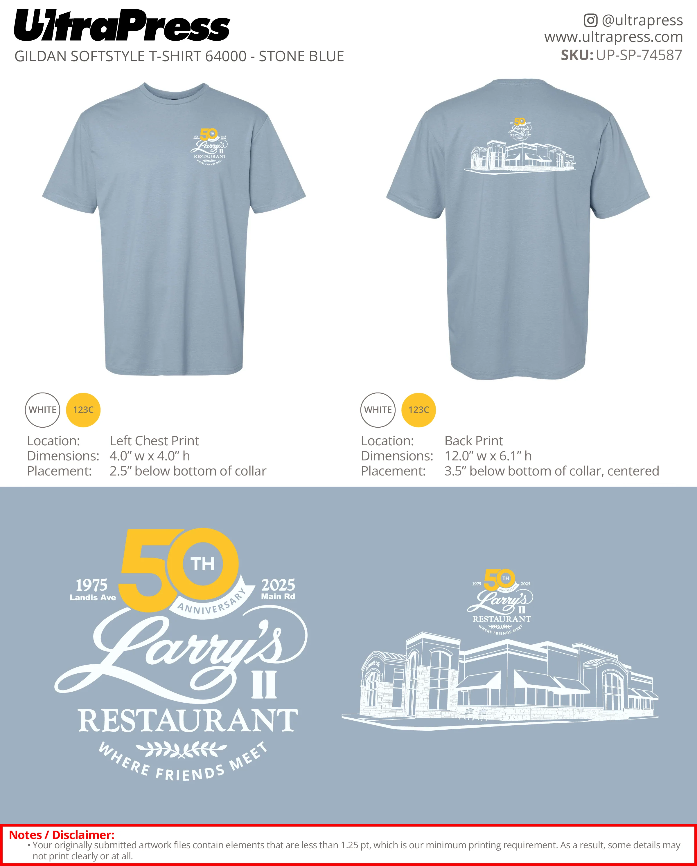 UP-SP-74587 50th Anniversary Larry's Restaurant - Ryan Middleton 100 Min Qty (Bulk) - Image 3