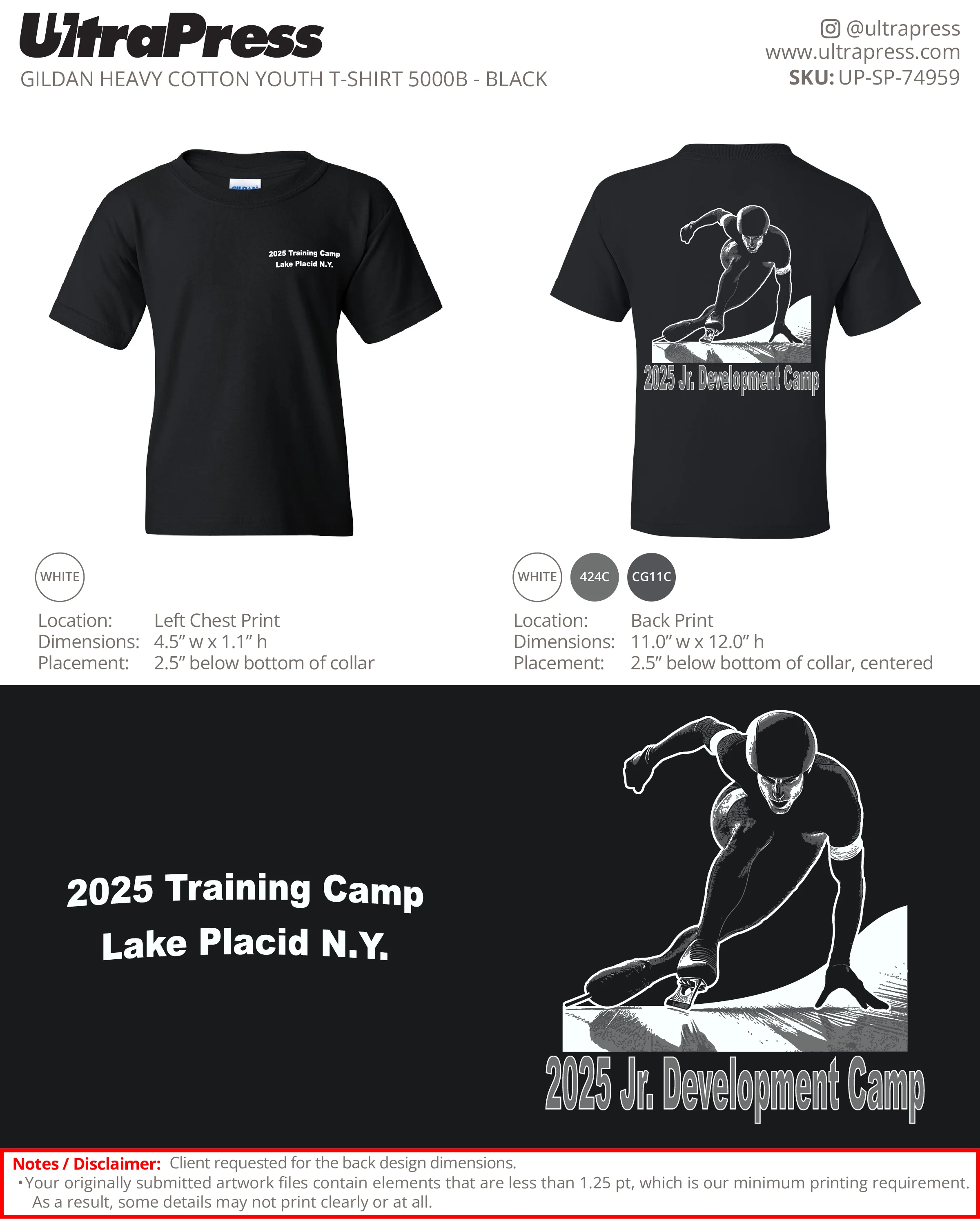 UP-SP-74959 2025 Training Camp Lake Placid N.Y. - Tom Miller 100 Min Qty (Bulk) - Image 2