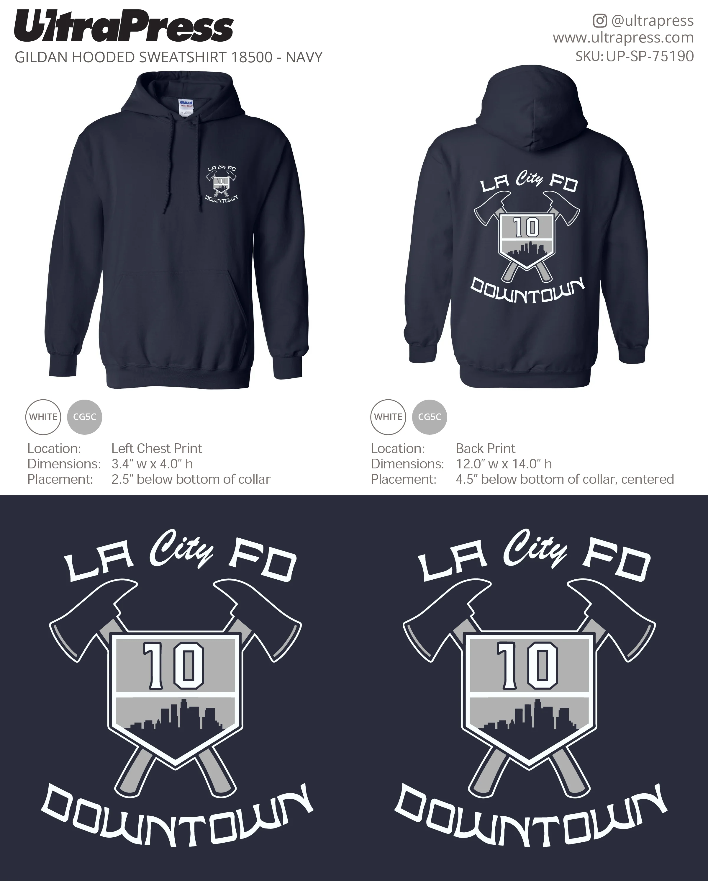 UP-SP-75190 LA City FD Downtown (2 Ink Version) - Andrew Austel 50 Min Qty (Bulk) - Image 2