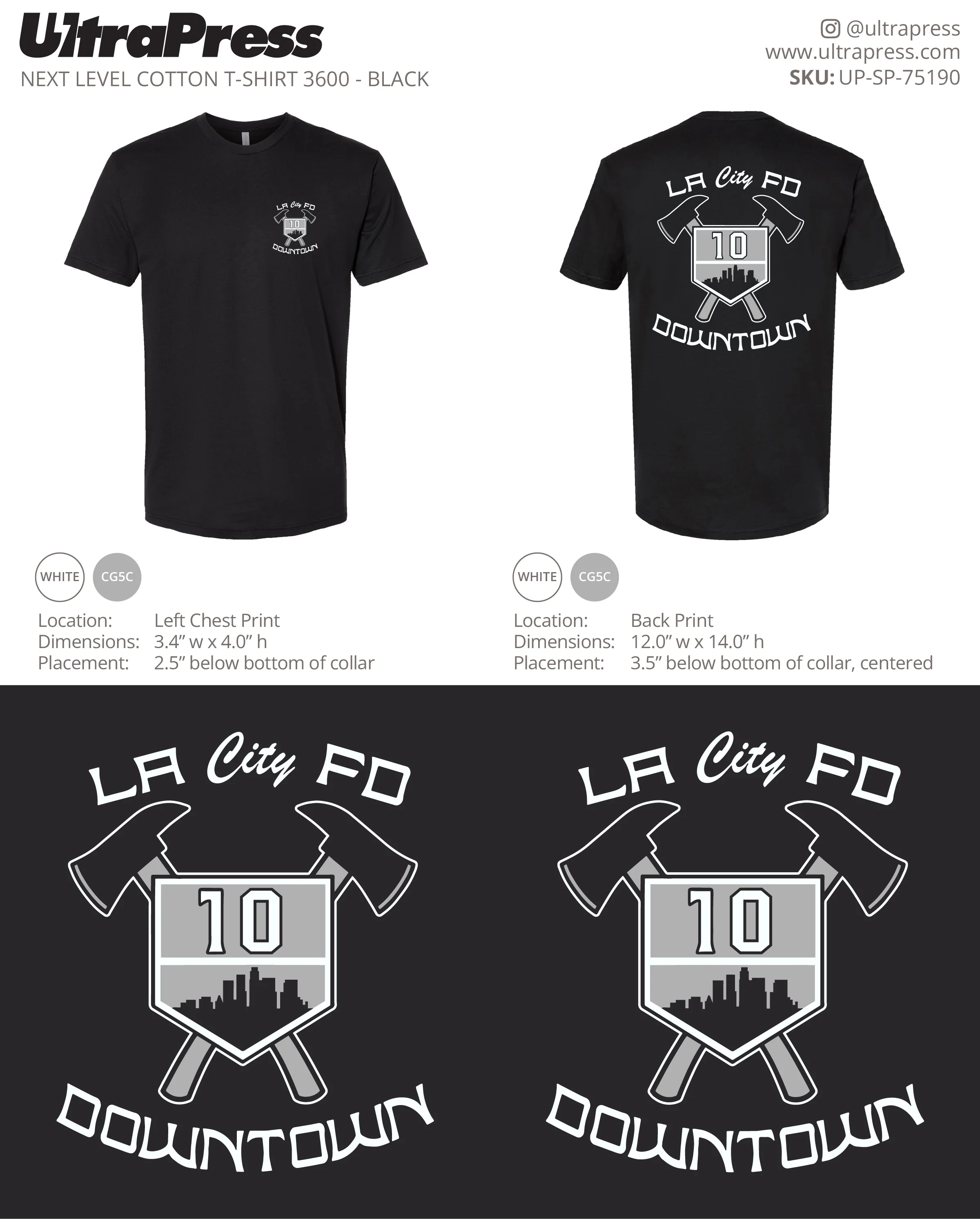 UP-SP-75190 LA City FD Downtown Navy Shirt - Andrew Austel 100 Min Qty (Bulk) - Image 2