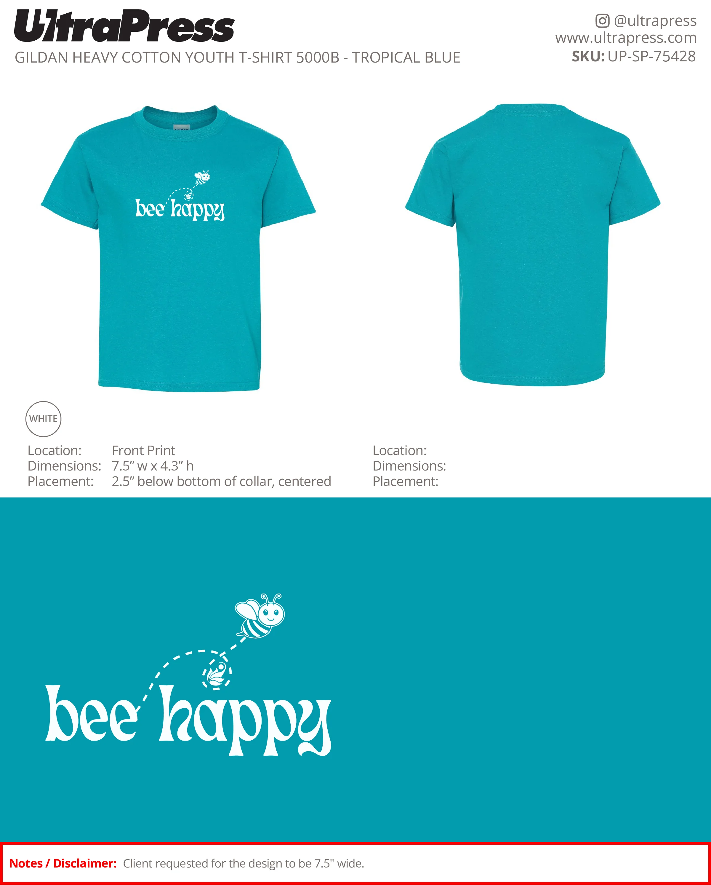 UP-SP-75428 Bee Happy - Nicole Pham 100 Min Qty (Bulk) - Image 3