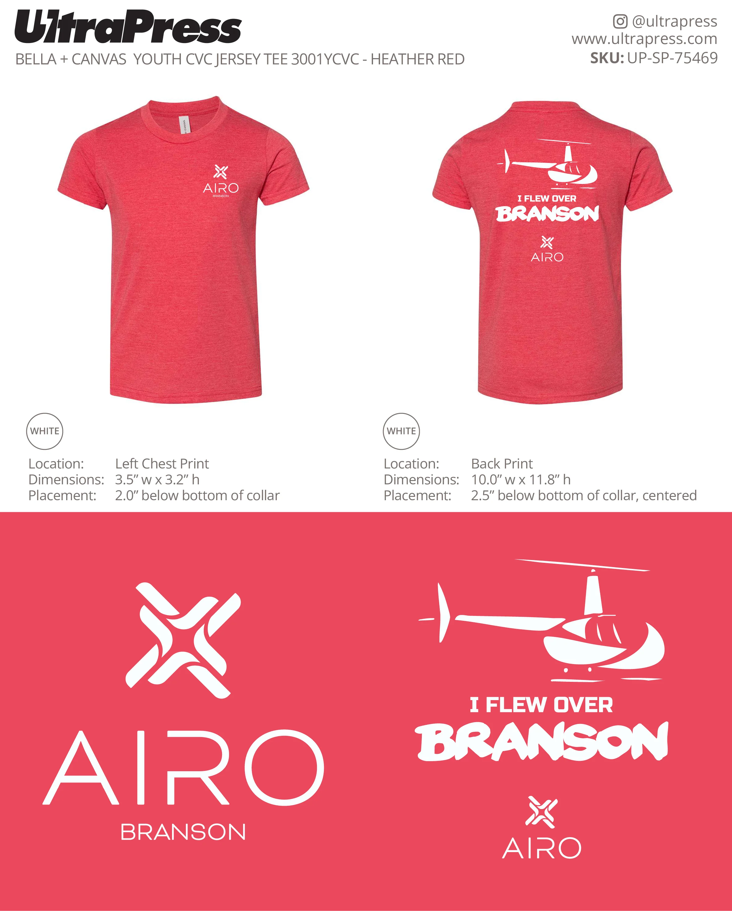 UP-SP-75469 Airo Branson Heather Red Shirts - Camron McAhren 100 Min Qty (Bulk) - Image 2