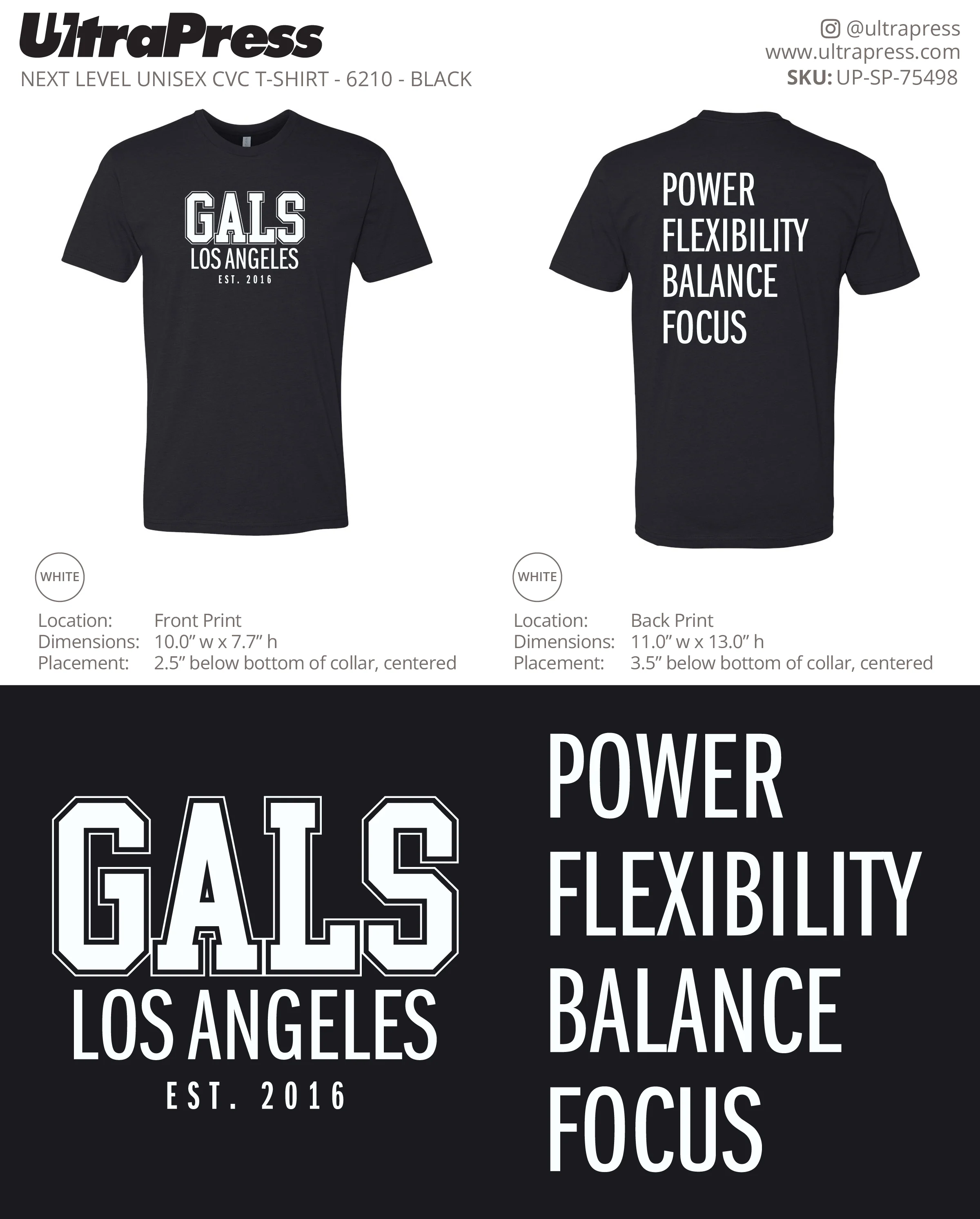UP-SP-75498 GALS Los T-Shirts 2025 - Erica Younan 48 Min Qty (Bulk)