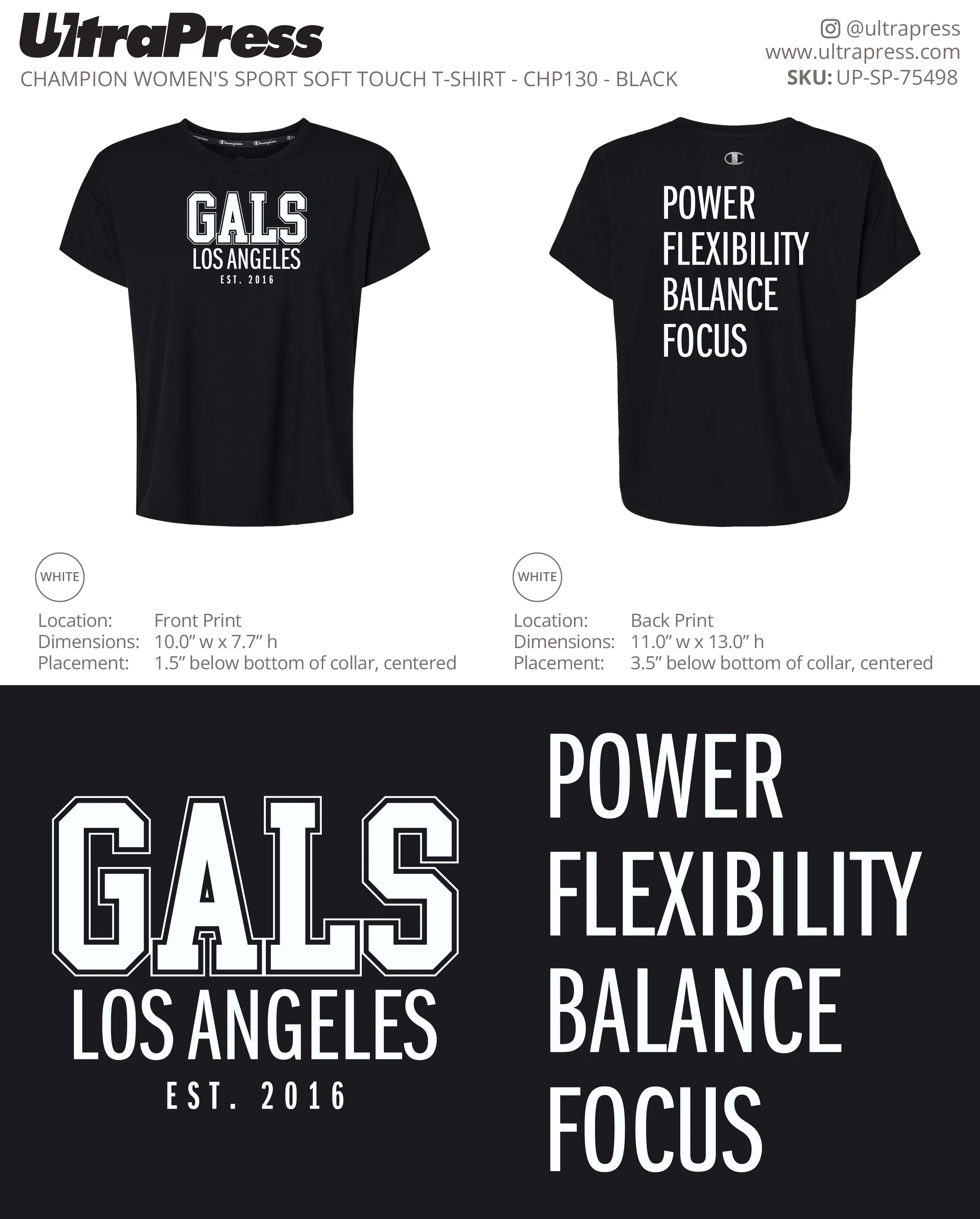 UP-SP-75498 GALS Los T-Shirts 2025 - Erica Younan 48 Min Qty (Bulk) - Image 2
