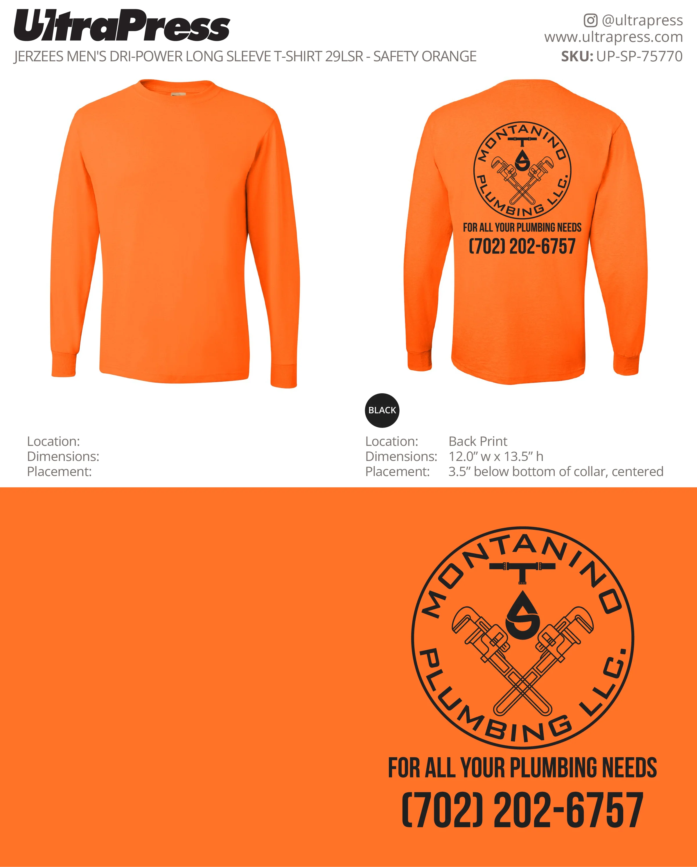 UP-SP-75770 Montanino Plumbing LLC Black Logo - Silvia 48 Min Qty (Bulk) - Image 2