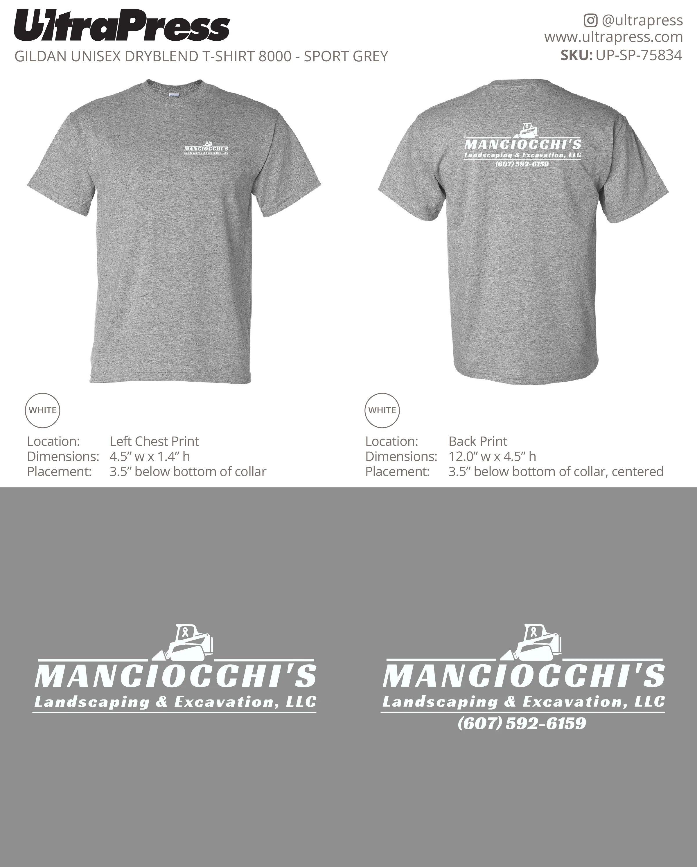 UP-SP-75834 Manciocchi's Landscaping & Excavation - Devin Manciocchi 50 Min Qty (Bulk)