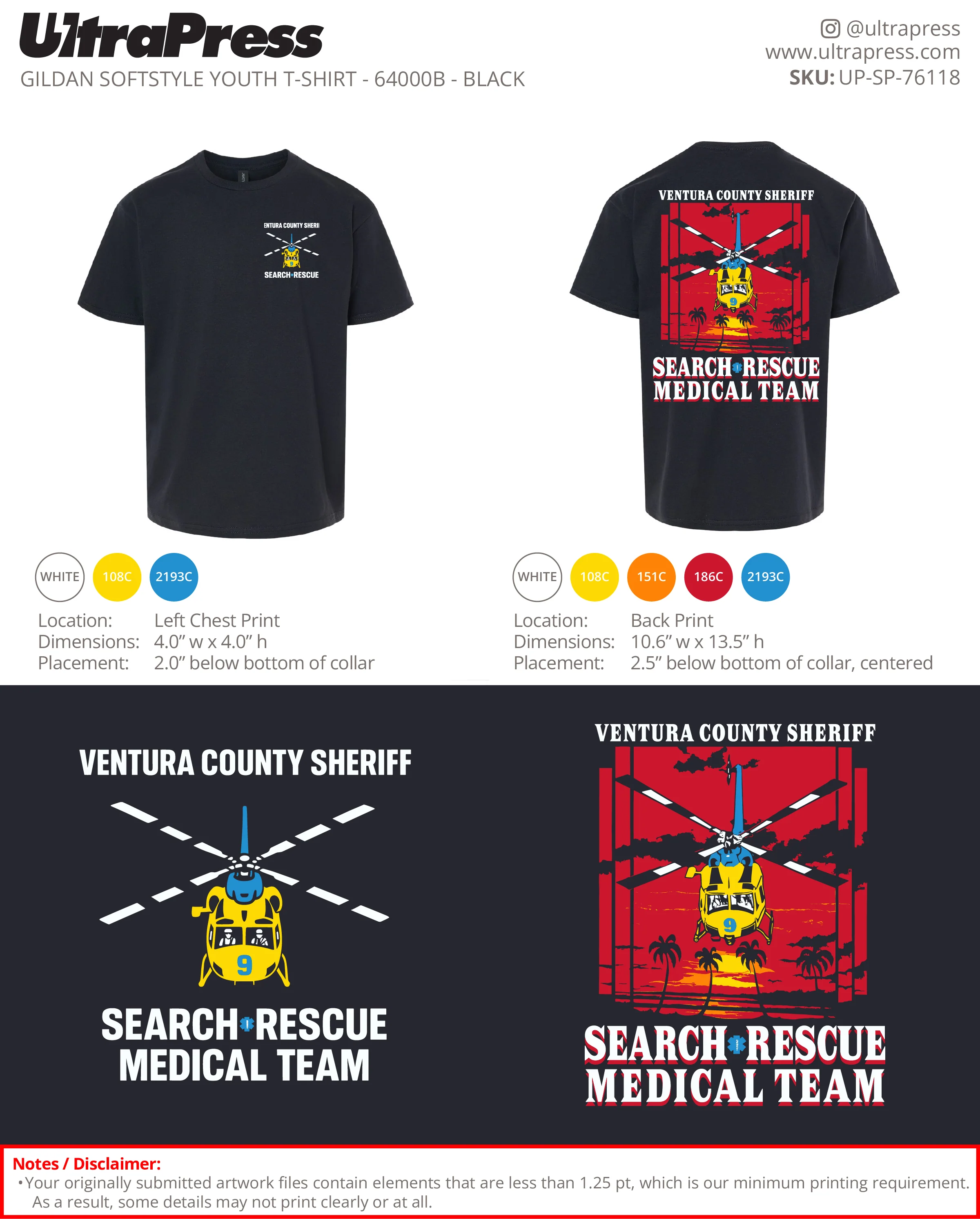 UP-SP-76118 Ventura County Sheriff Shirts - Nan Jiang 100 Min Qty (Bulk) - Image 2