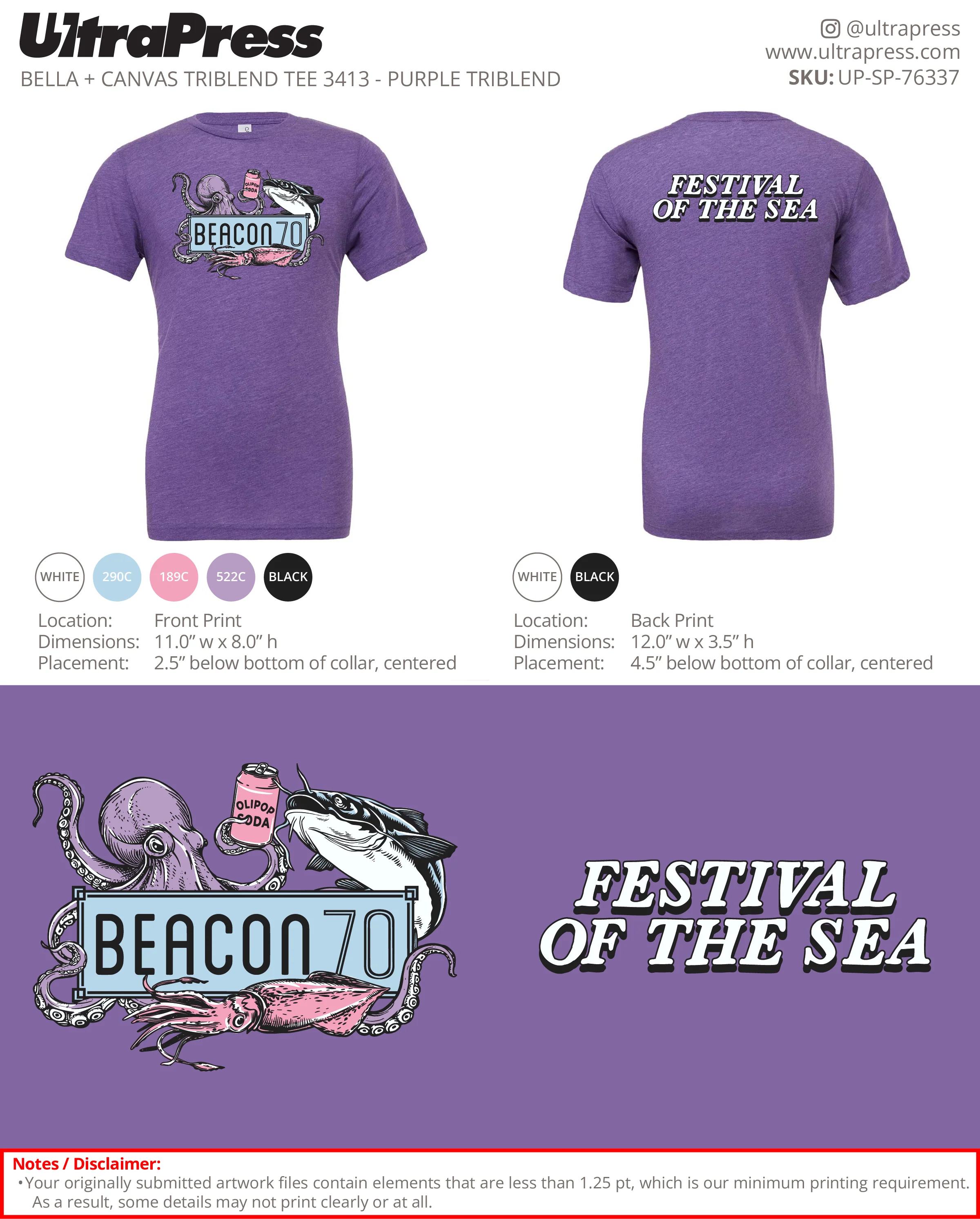 UP-SP-76337 Beacon Seafood Festival Tees - Vin 24 Min Qty (Bulk) - Image 2