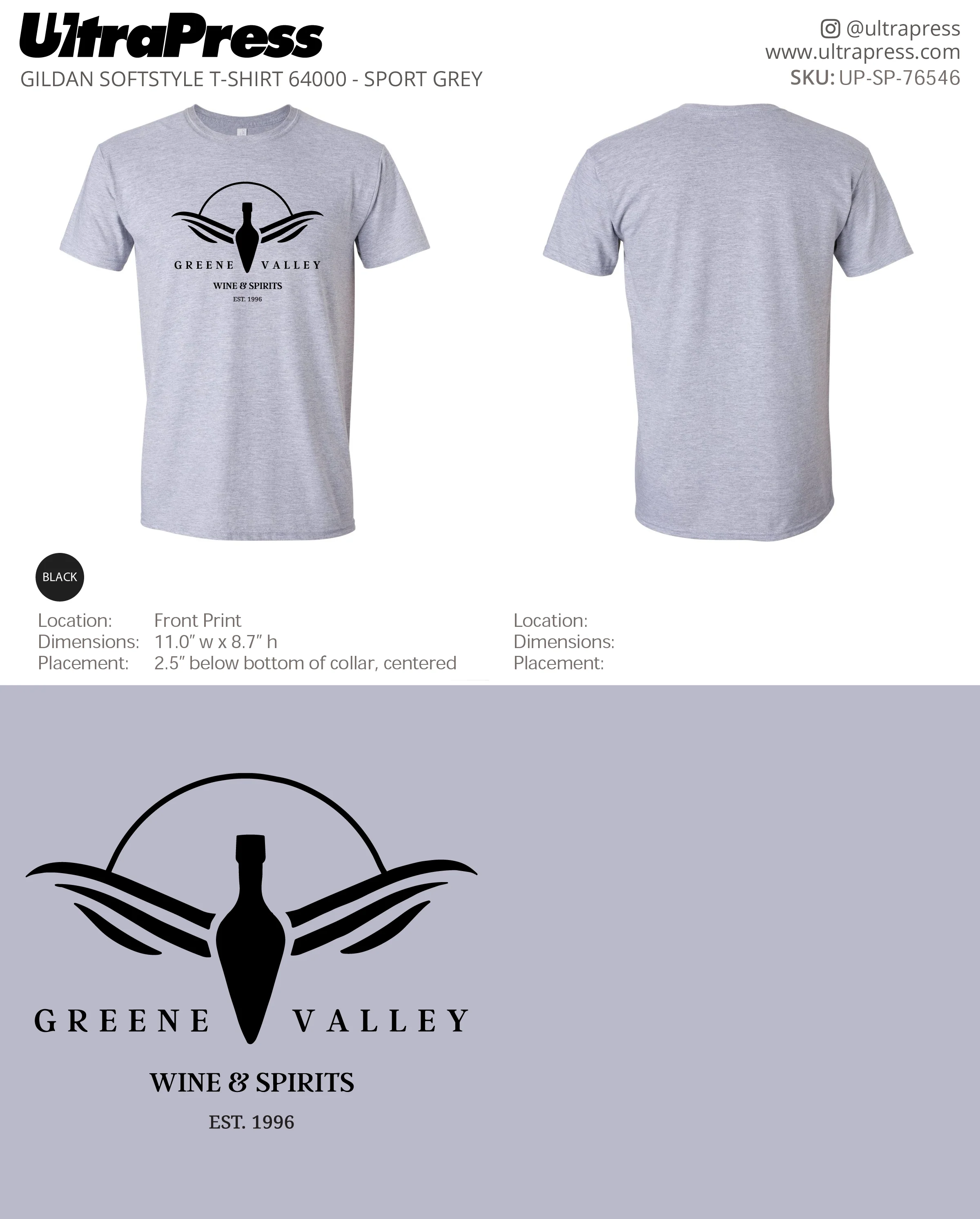 UP-SP-76546 Greene Valley T-Shirts - 100 Min Qty (Bulk) - Image 2