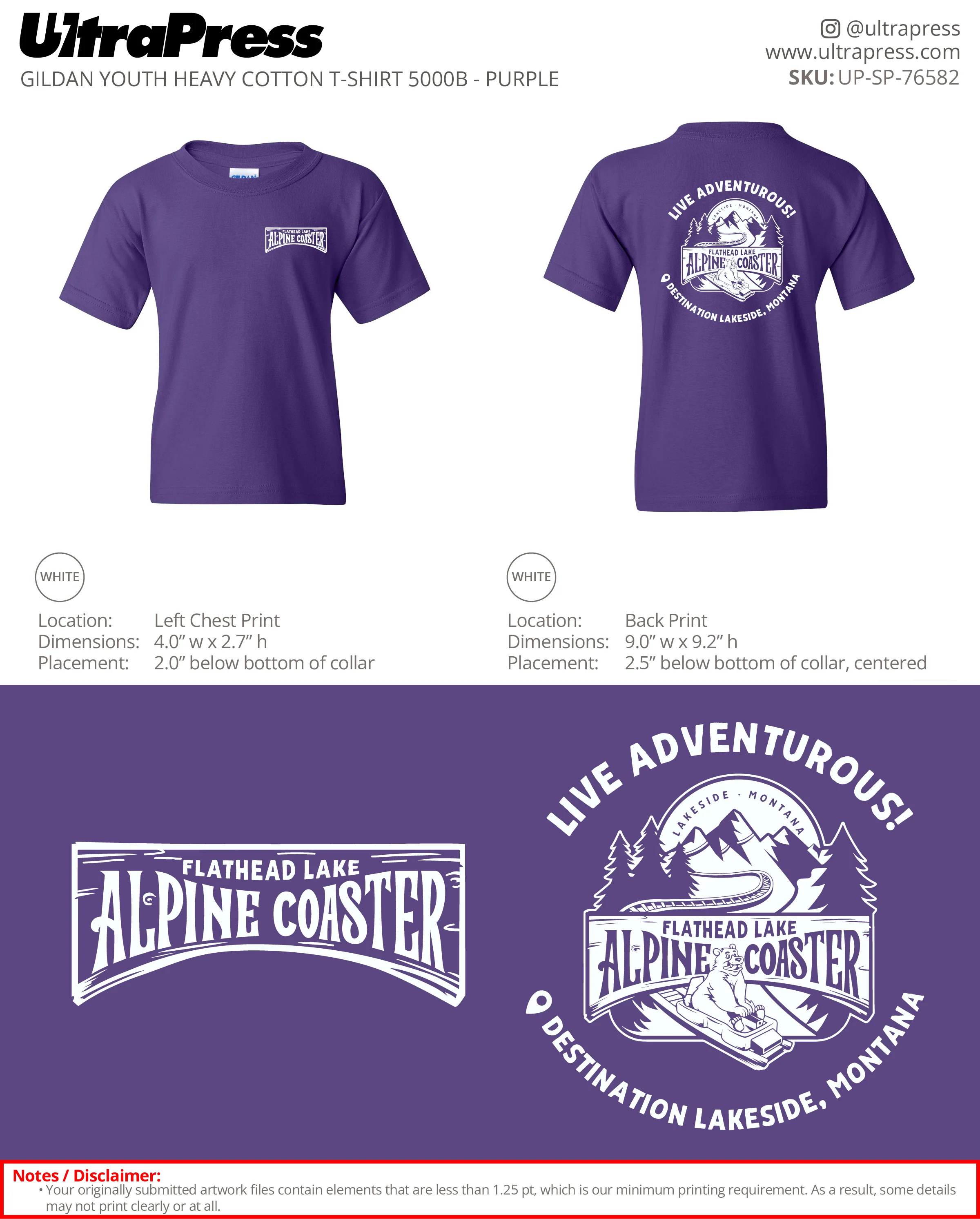 UP-SP-76582 Flathead Lake Alpine Coaster - Jessica Wedel 100 Min Qty (Bulk) - Image 2