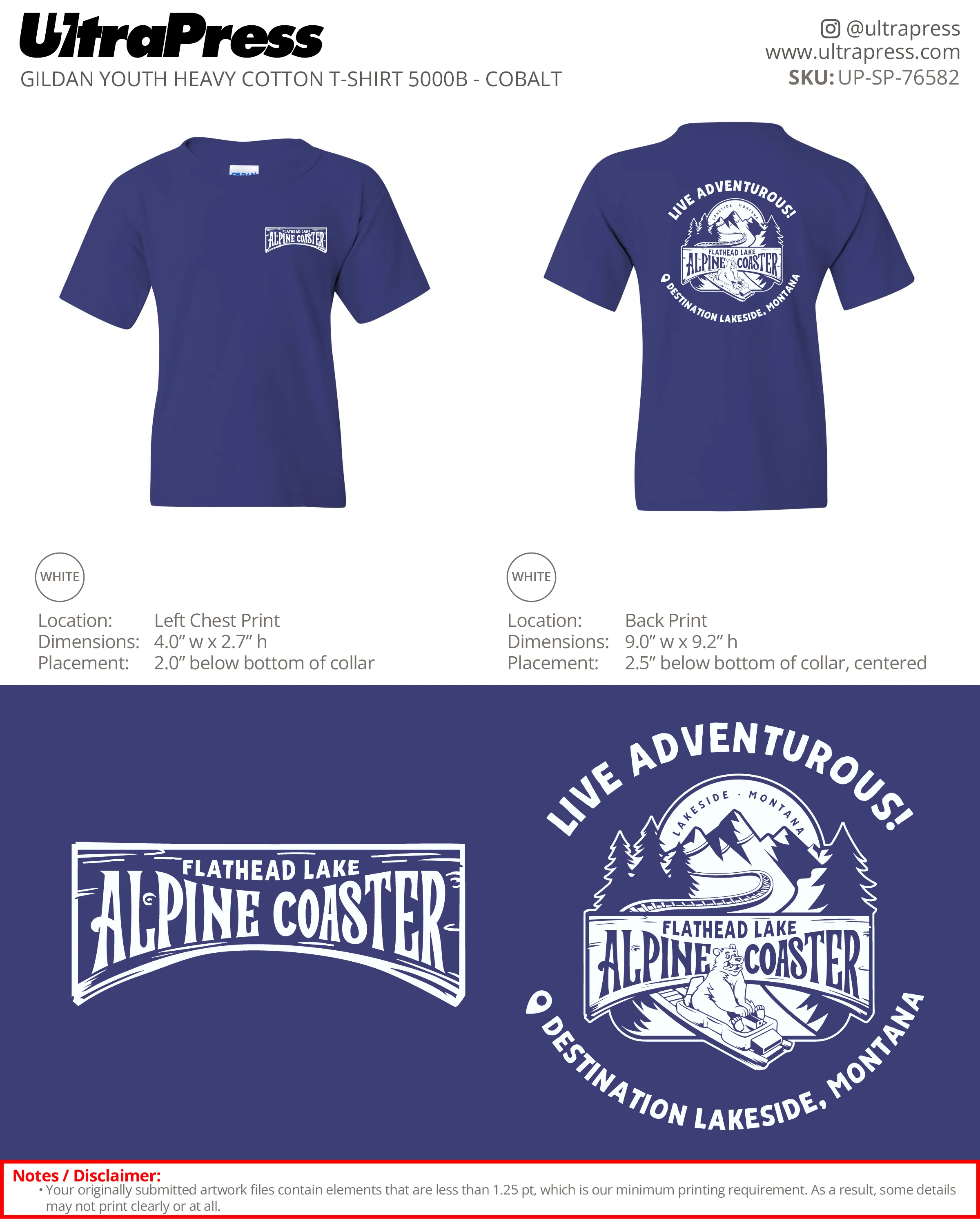 UP-SP-76582 Flathead Lake Alpine Coaster - Jessica Wedel 100 Min Qty (Bulk) - Image 3