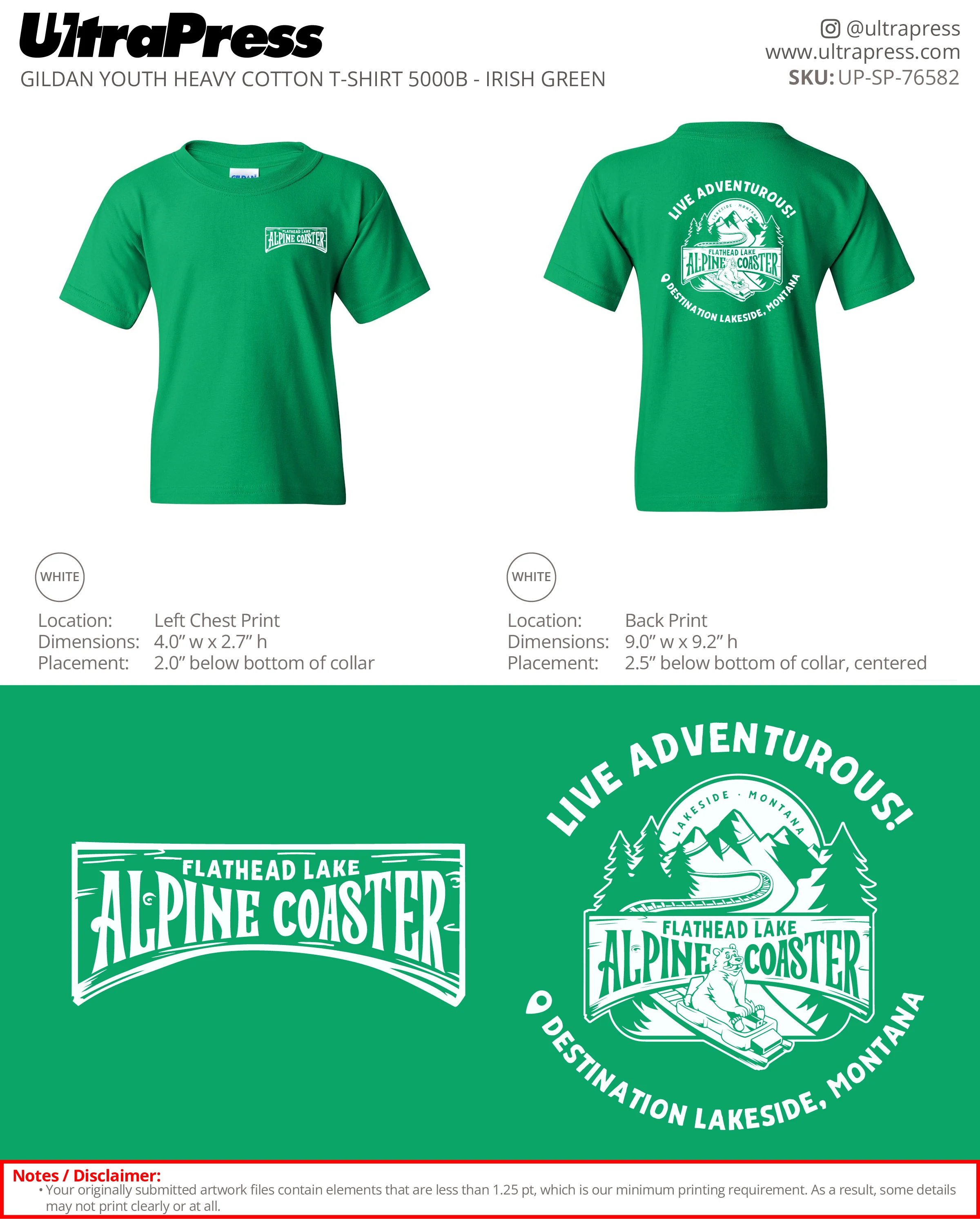 UP-SP-76582 Flathead Lake Alpine Coaster - Jessica Wedel 100 Min Qty (Bulk) - Image 4