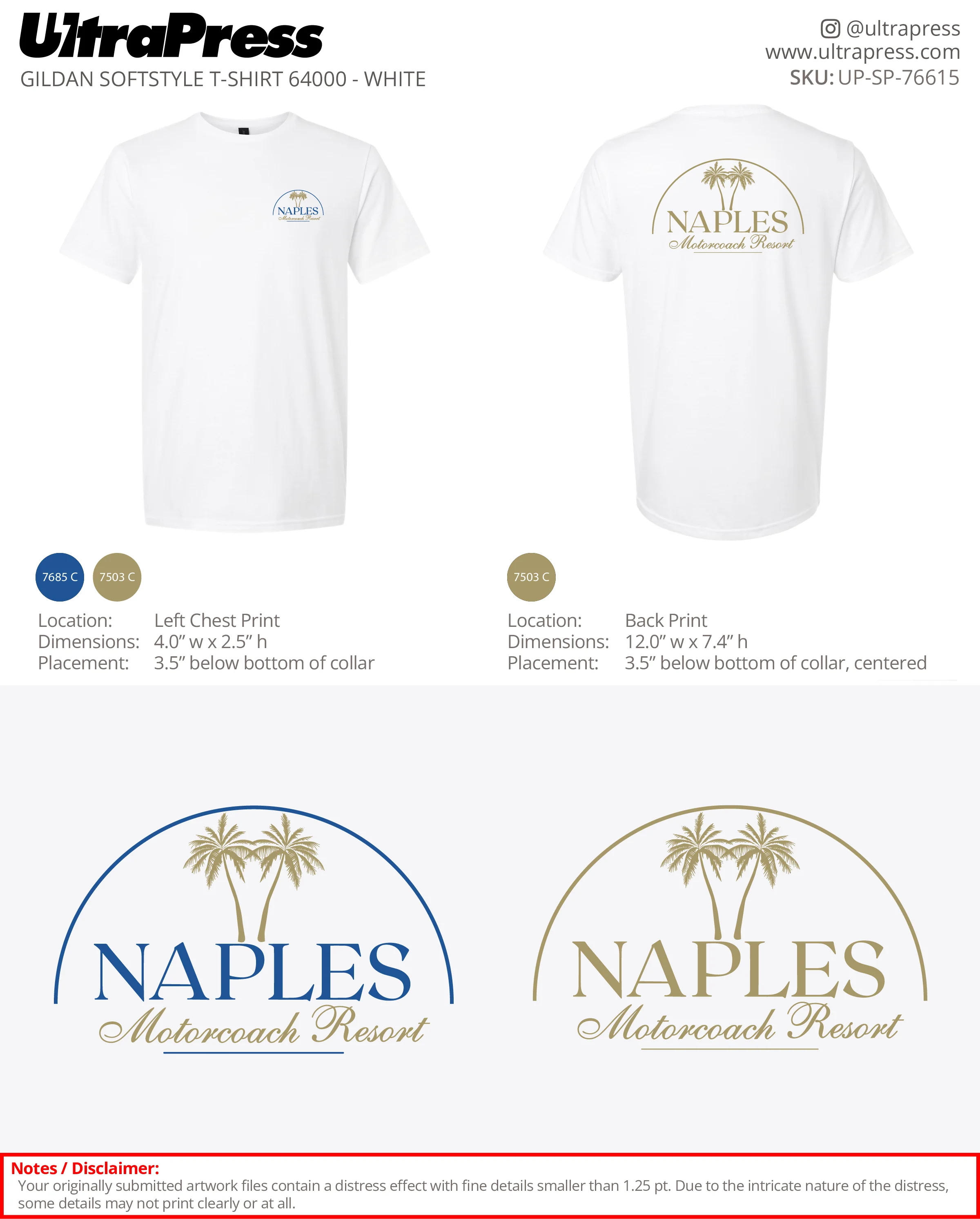 UP-SP-76615 Naples Motorcoach Resort - Steve Jablonowski 100 Pieces Package (Bulk) - Image 2