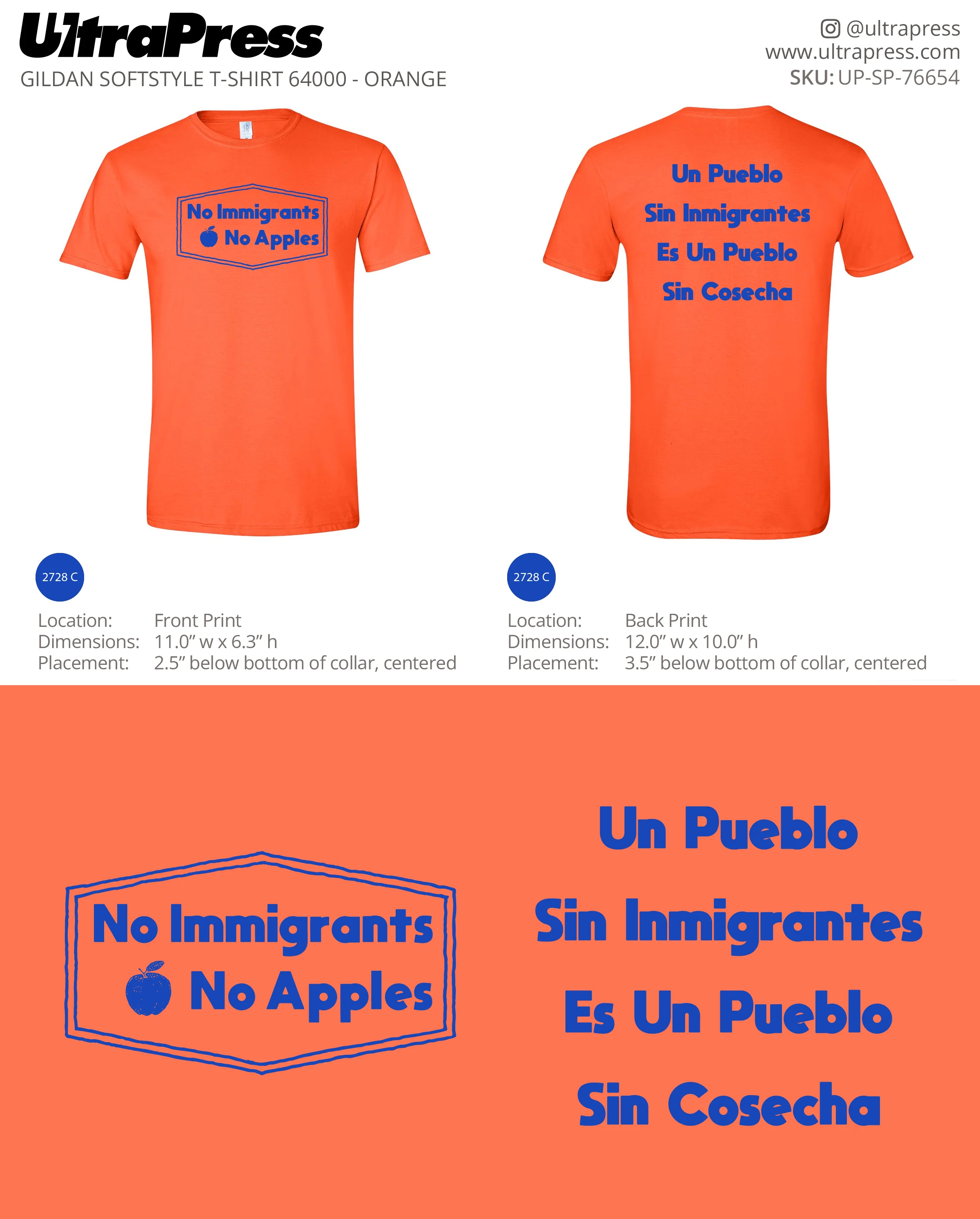 UP-SP-76654 No Immigrants, No Apples - Gary Auerbach 100 Min Qty (Bulk) - Image 2