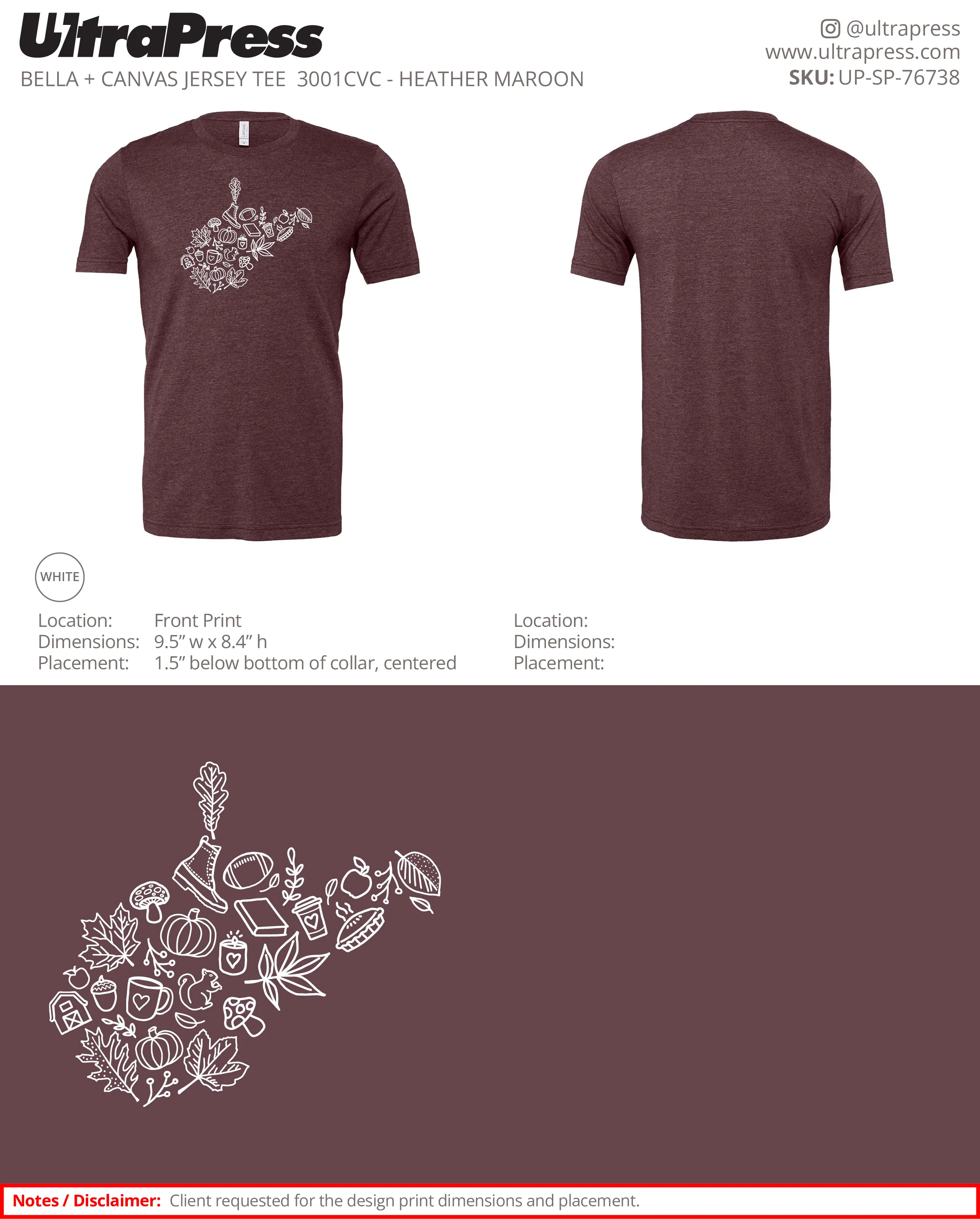 UP-SP-76738 WV Fall Shirt - Jenna Reed 100 Min Qty (Bulk) - Image 2
