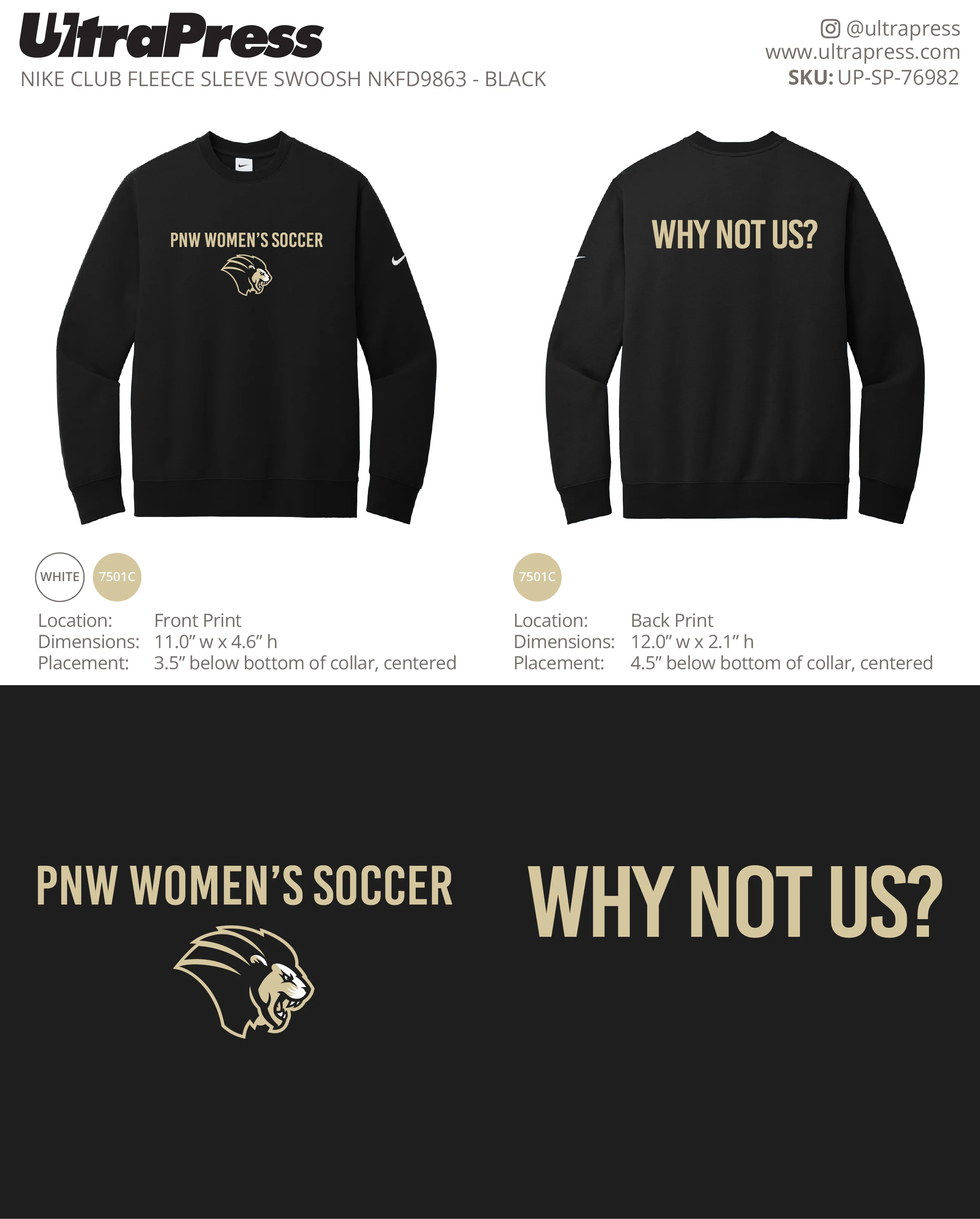 UP-SP-76982 PNW WOMEN’S SOCCER Long Sleeves - Mary Catherine Whisler 100 Min Qty (Bulk) - Image 2