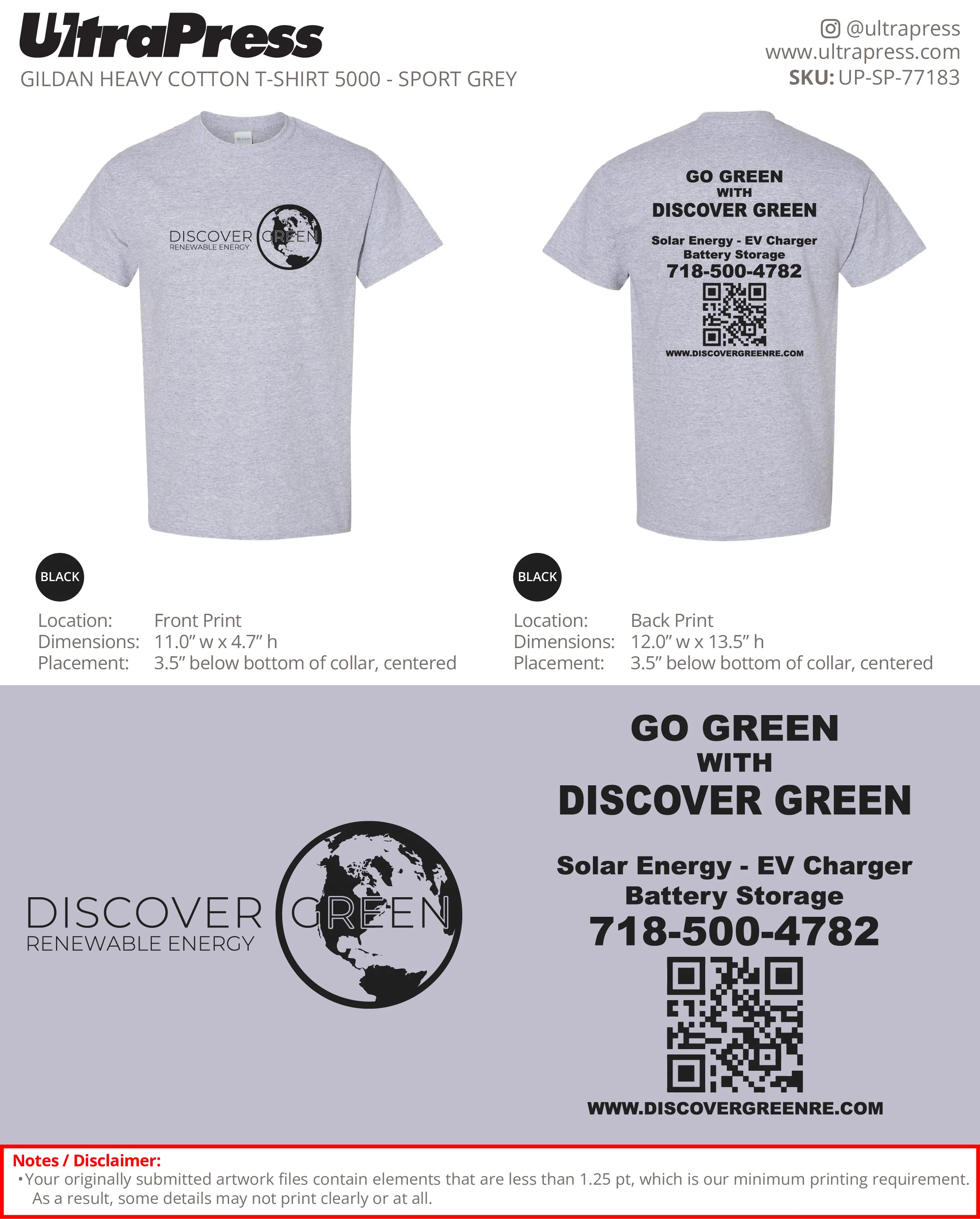 UP-SP-77183 Go Green With Discover Green Long Sleeves - Shane Bridgmanhen 50 Min Qty (Bulk) - Image 3