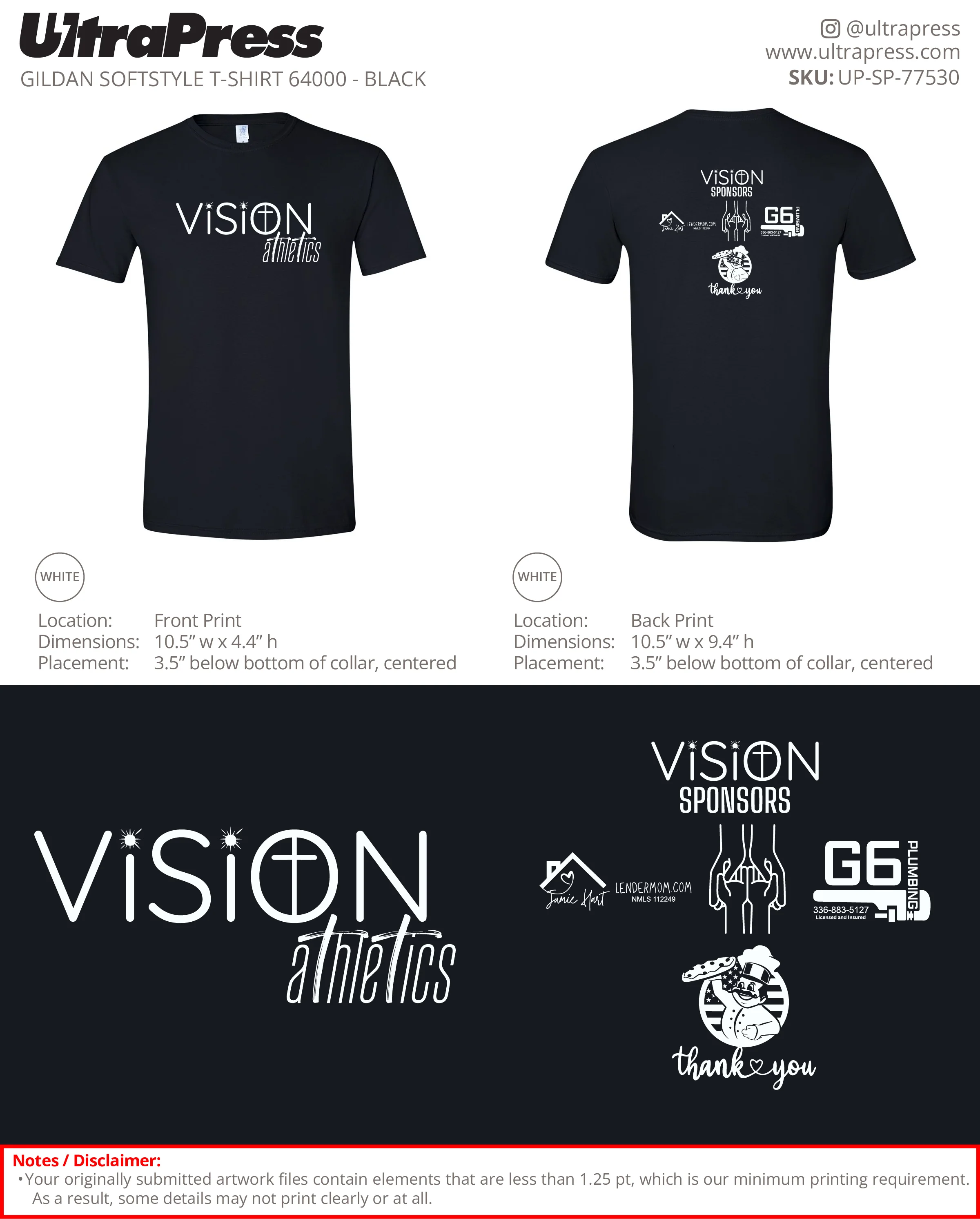 UP-SP-77530 Vision Athletics - Jenny Hicks 100 Min Qty (Bulk)