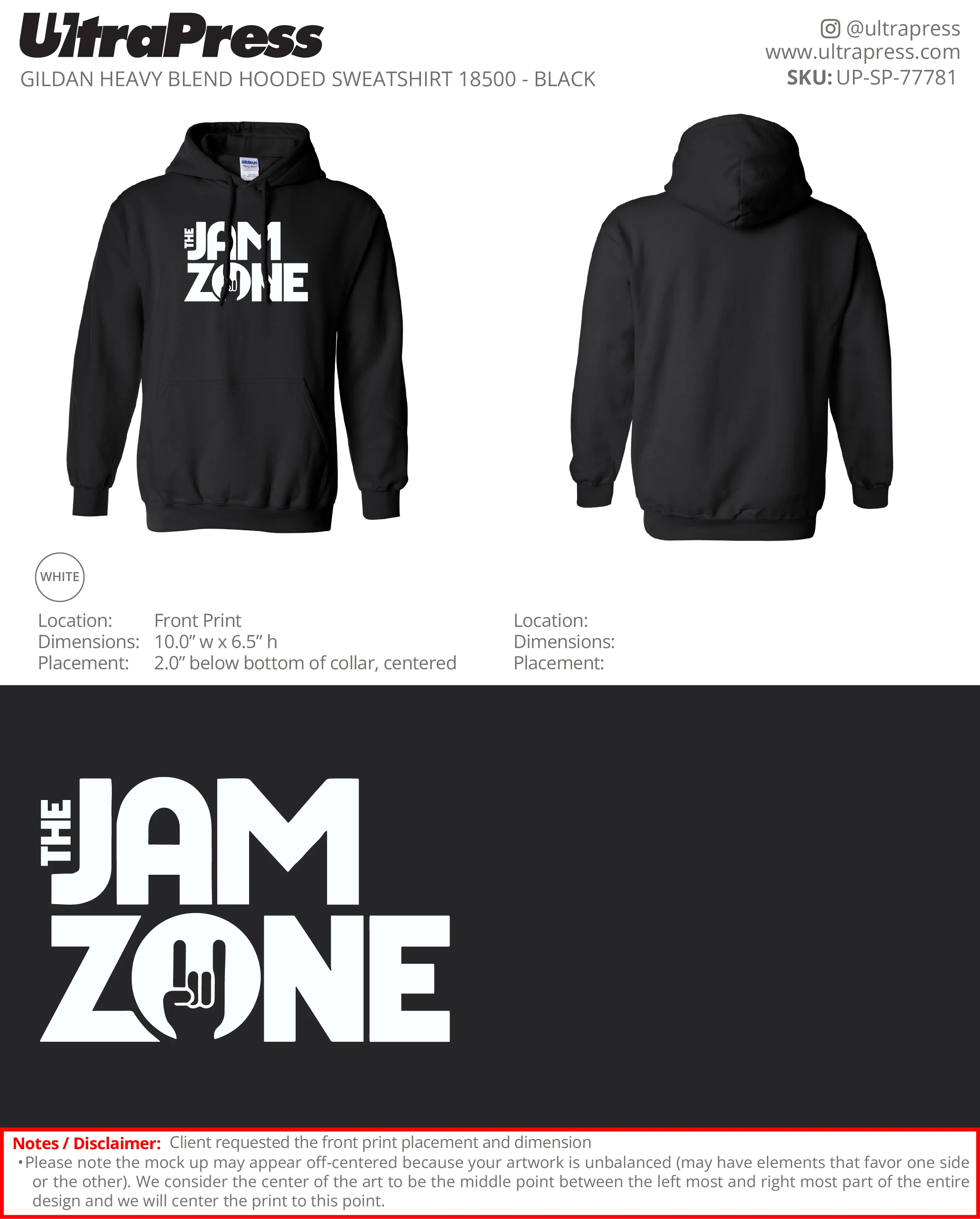 UP-SP-77781 The Jam Zone Hoodies - Audra Siman 50 Min Qty (Bulk) - Image 2