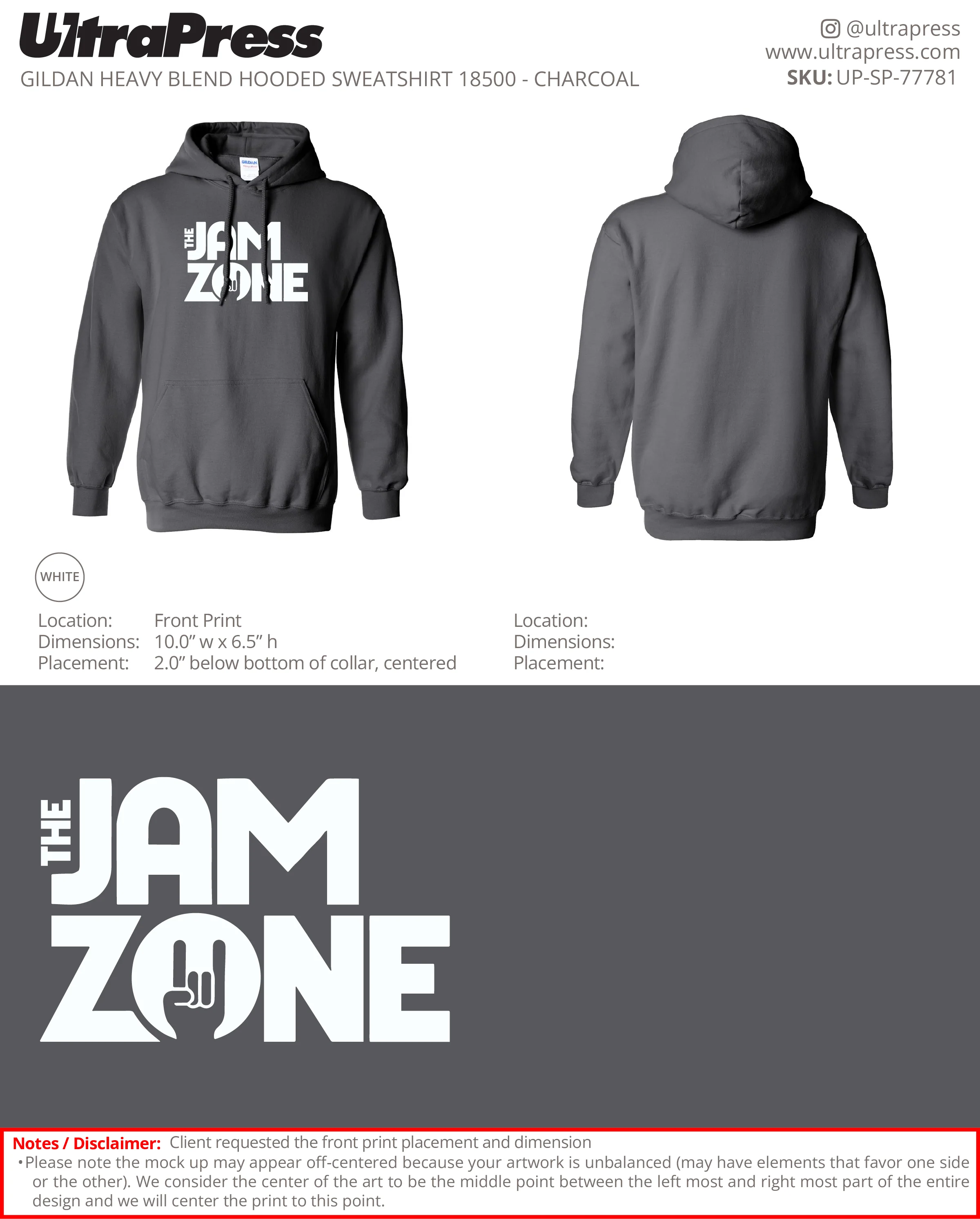 UP-SP-77781 The Jam Zone Hoodies - Audra Siman 50 Min Qty (Bulk) - Image 3