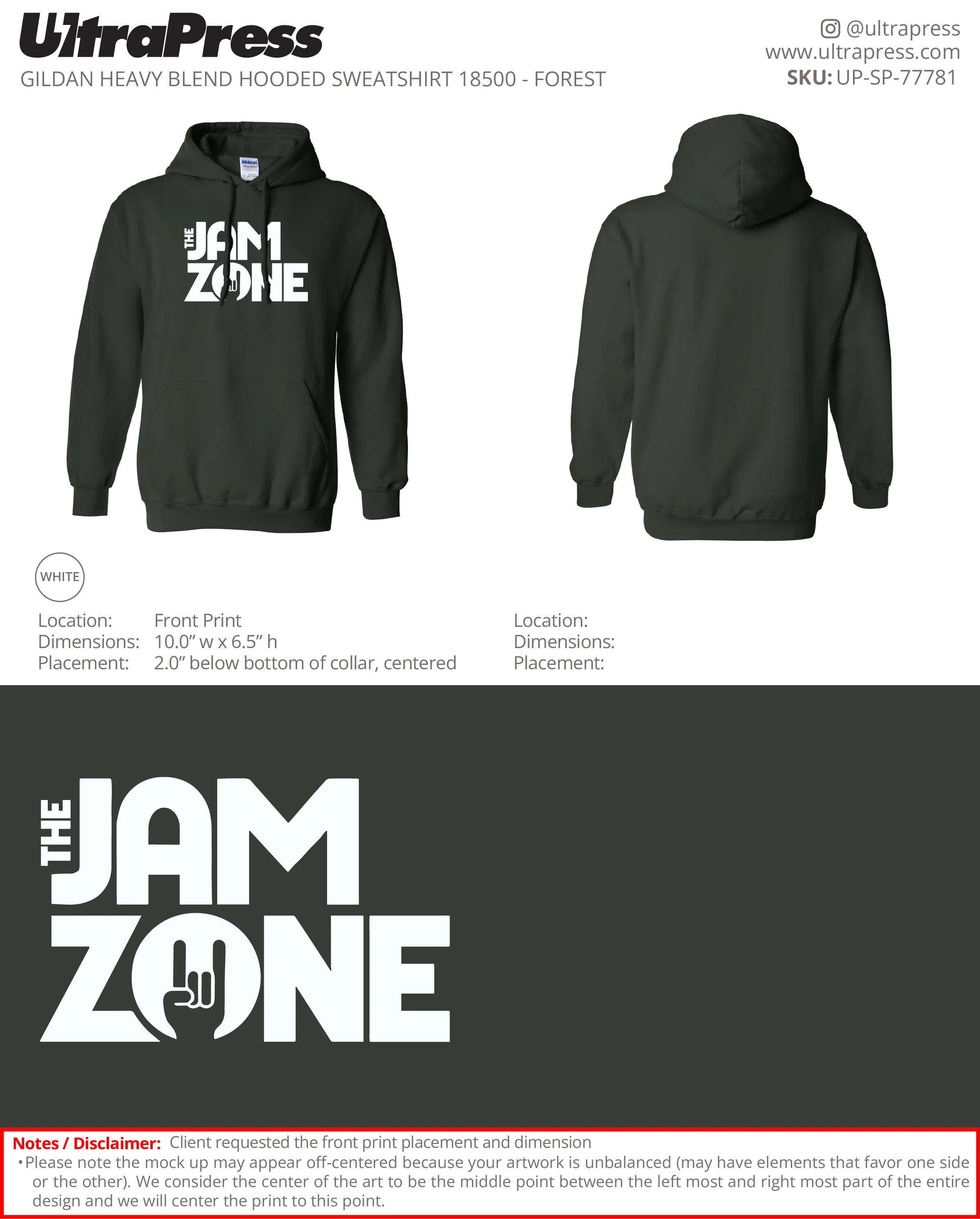 UP-SP-77781 The Jam Zone Hoodies - Audra Siman 50 Min Qty (Bulk) - Image 4