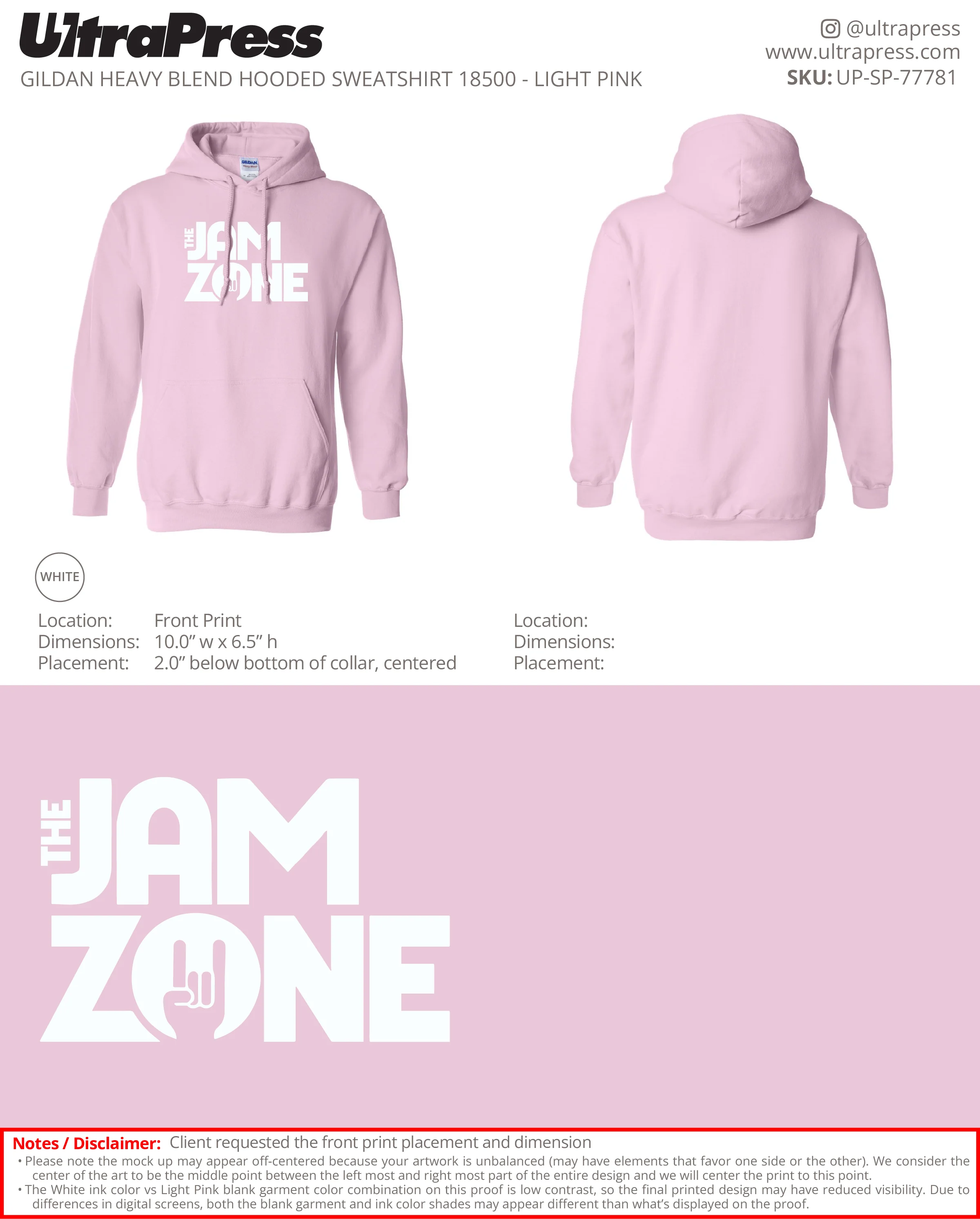 UP-SP-77781 The Jam Zone Hoodies - Audra Siman 50 Min Qty (Bulk) - Image 5