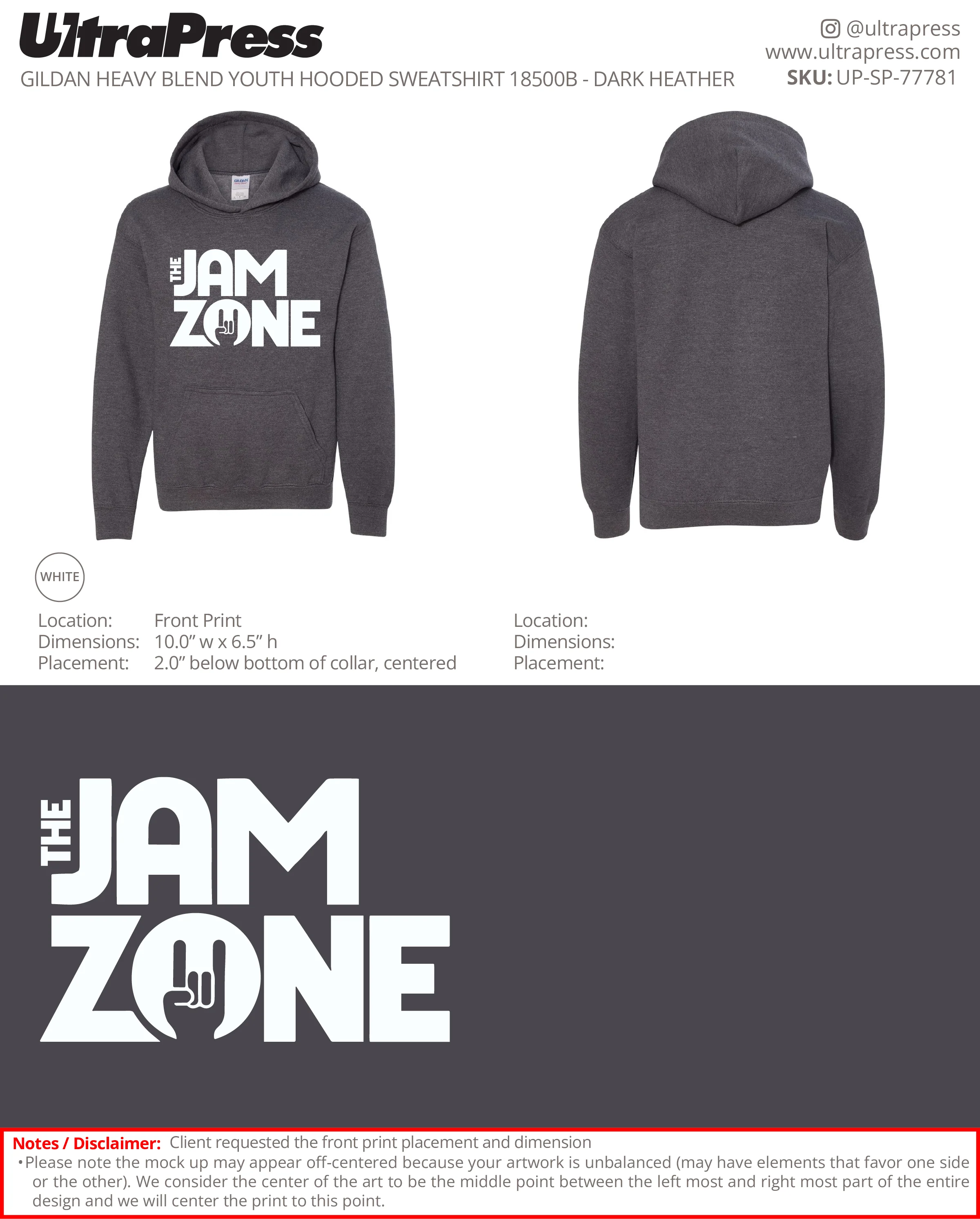 UP-SP-77781 The Jam Zone Hoodies - Audra Siman 50 Min Qty (Bulk) - Image 6