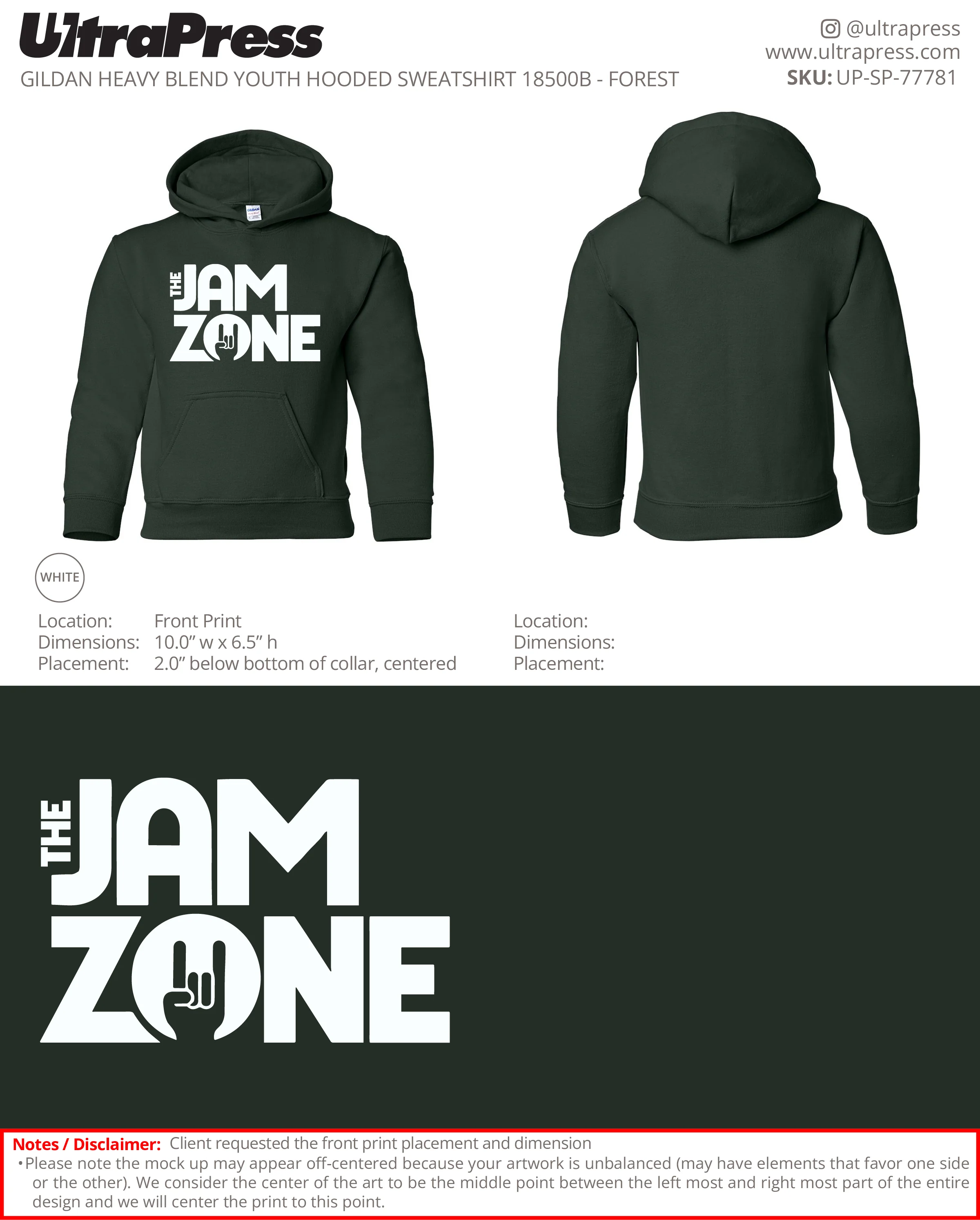 UP-SP-77781 The Jam Zone Hoodies - Audra Siman 50 Min Qty (Bulk) - Image 9
