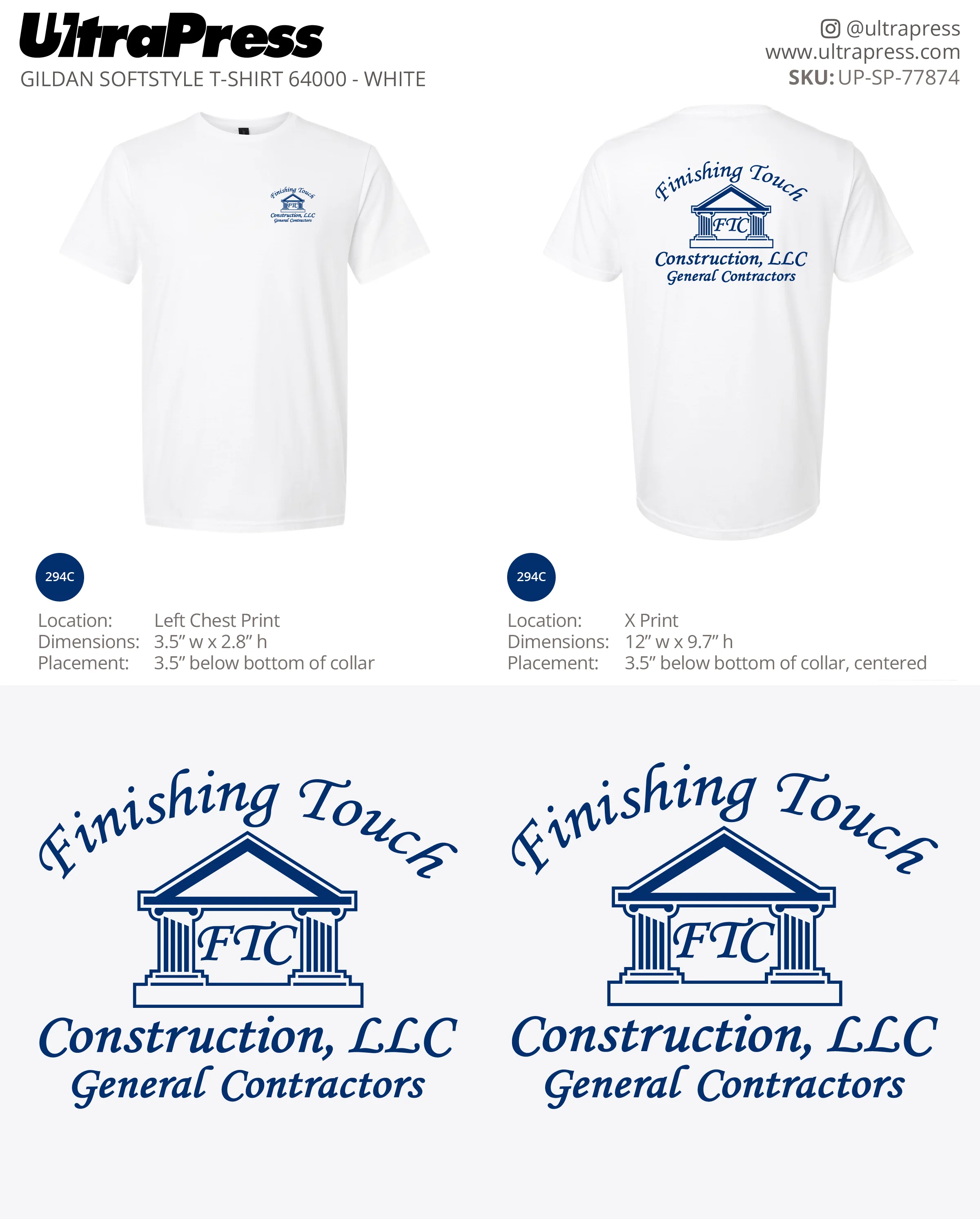 UP-SP-77874 Finishing Touch Construction LLC - Esteban Perez 100 Min Qty (Bulk) - Image 2