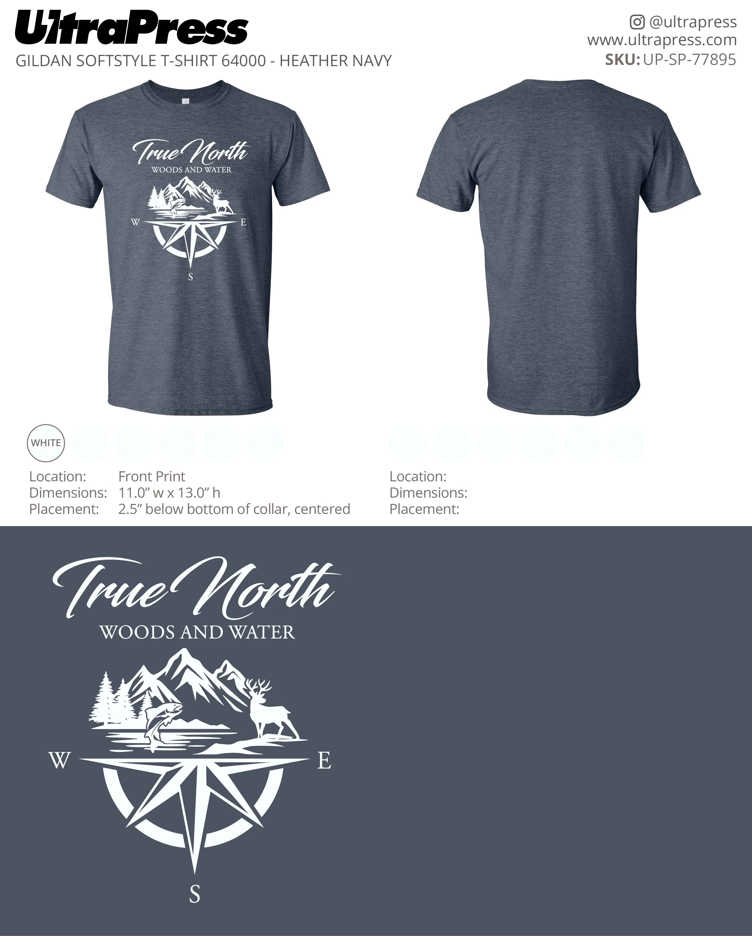 UP-SP-77895 True North (White Logo) - Daniel Cowan 100 Min Qty (Bulk)