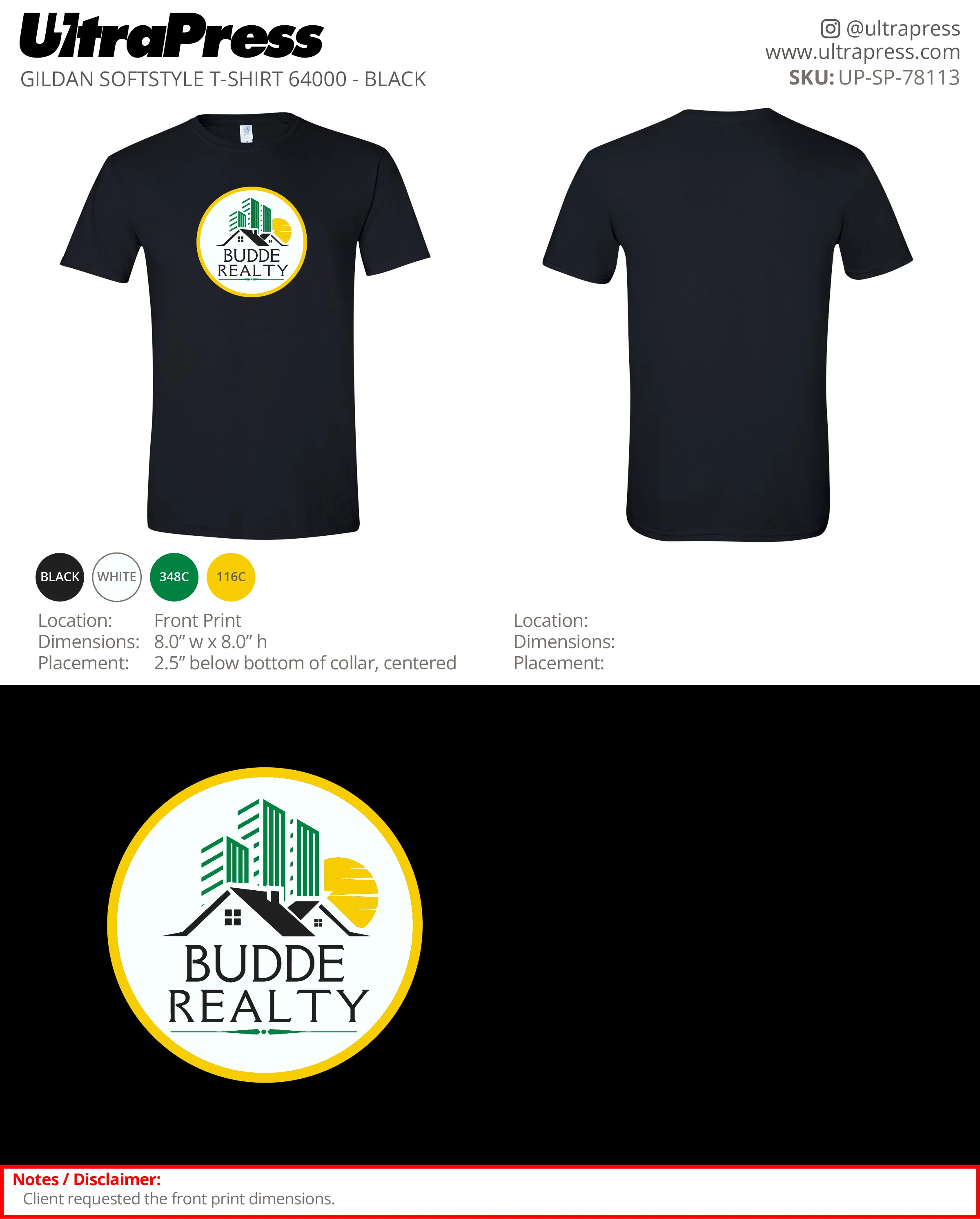 UP-SP-78113 Budde Realty - Melanie Budde 100 Min Qty (Bulk)