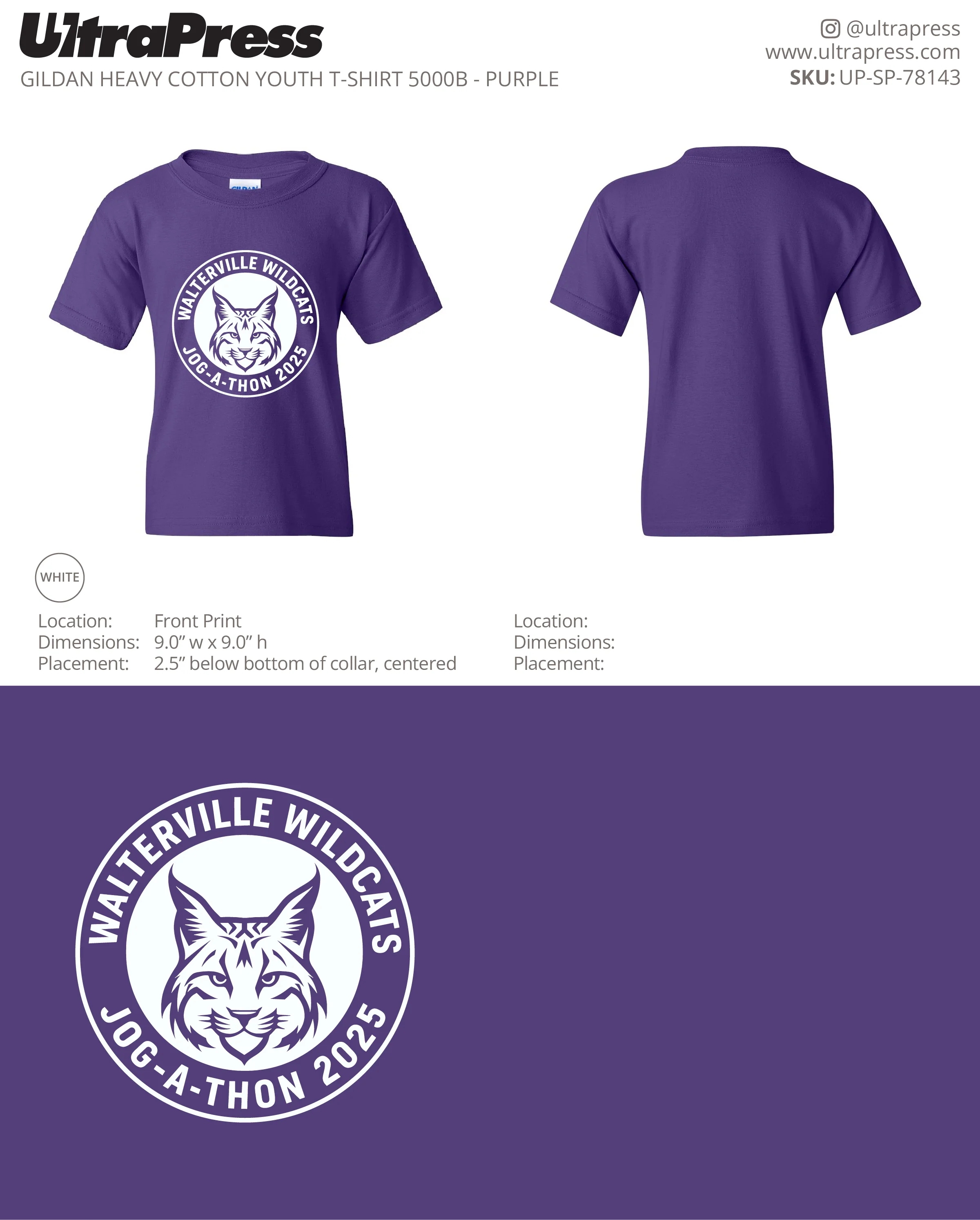 UP-SP-78143 Walterville Wildcats - Leslie Burwell 100 Min Qty (Bulk) - Image 2