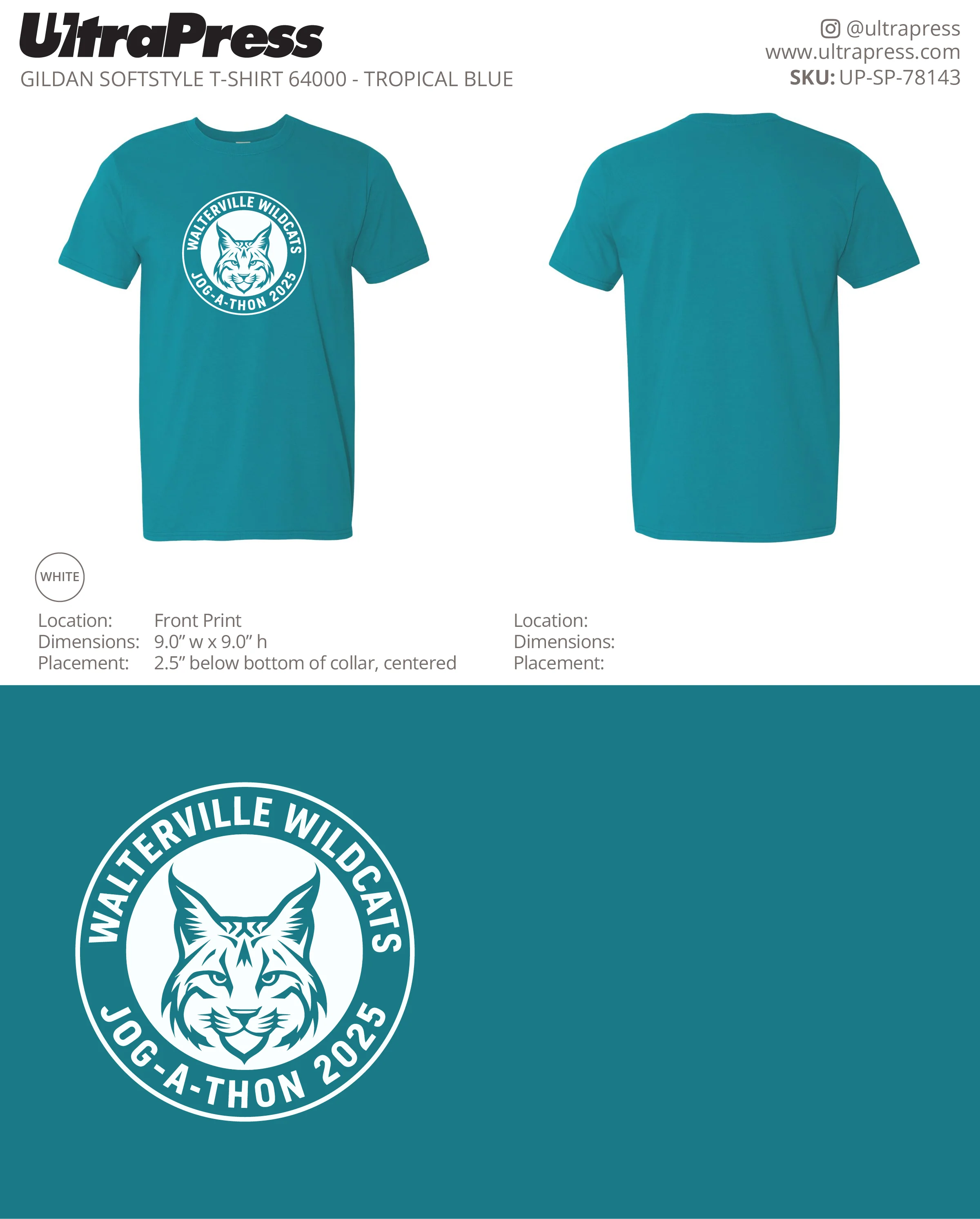 UP-SP-78143 Walterville Wildcats - Leslie Burwell 100 Min Qty (Bulk) - Image 3