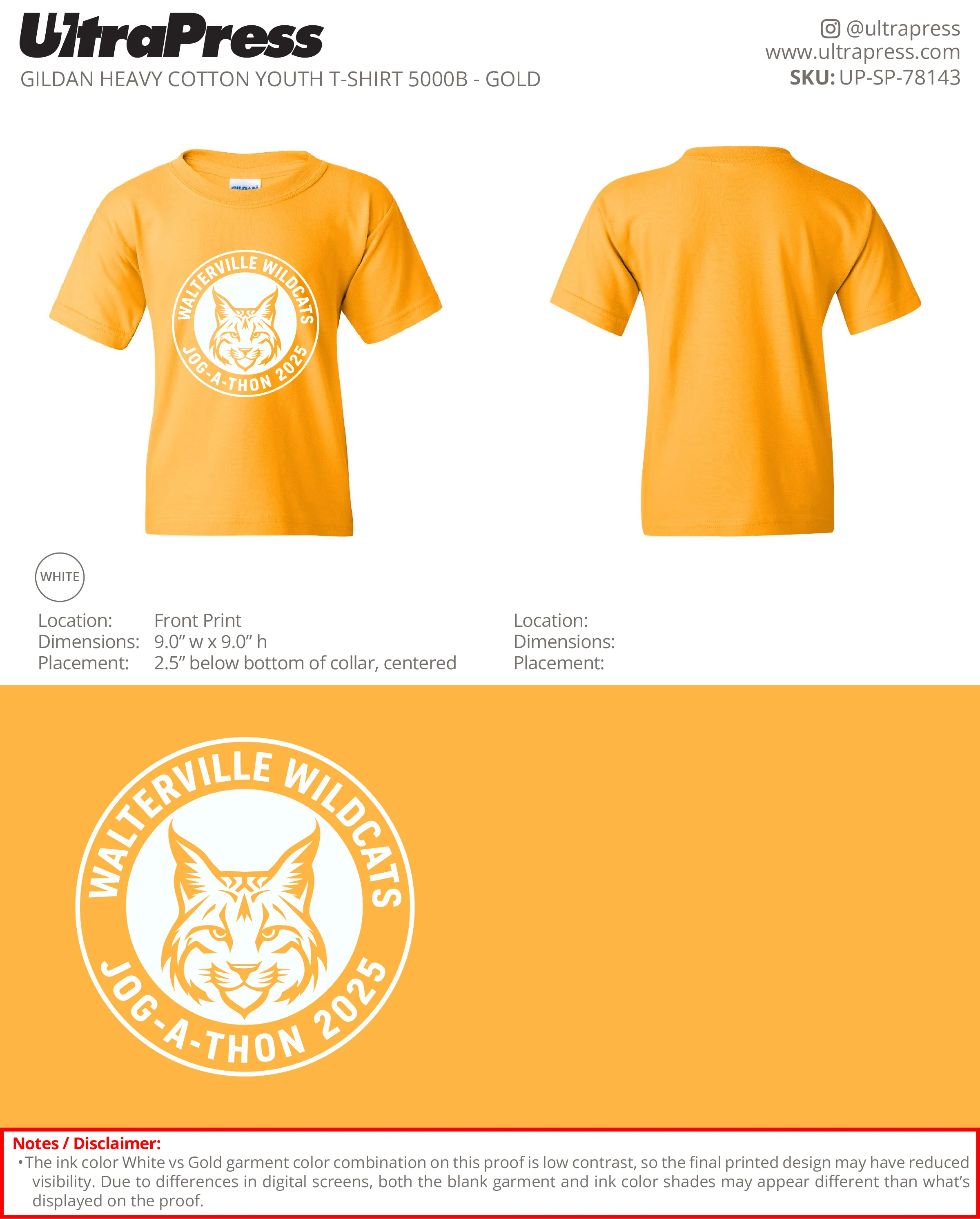 UP-SP-78143 Walterville Wildcats - Leslie Burwell 100 Min Qty (Bulk) - Image 6