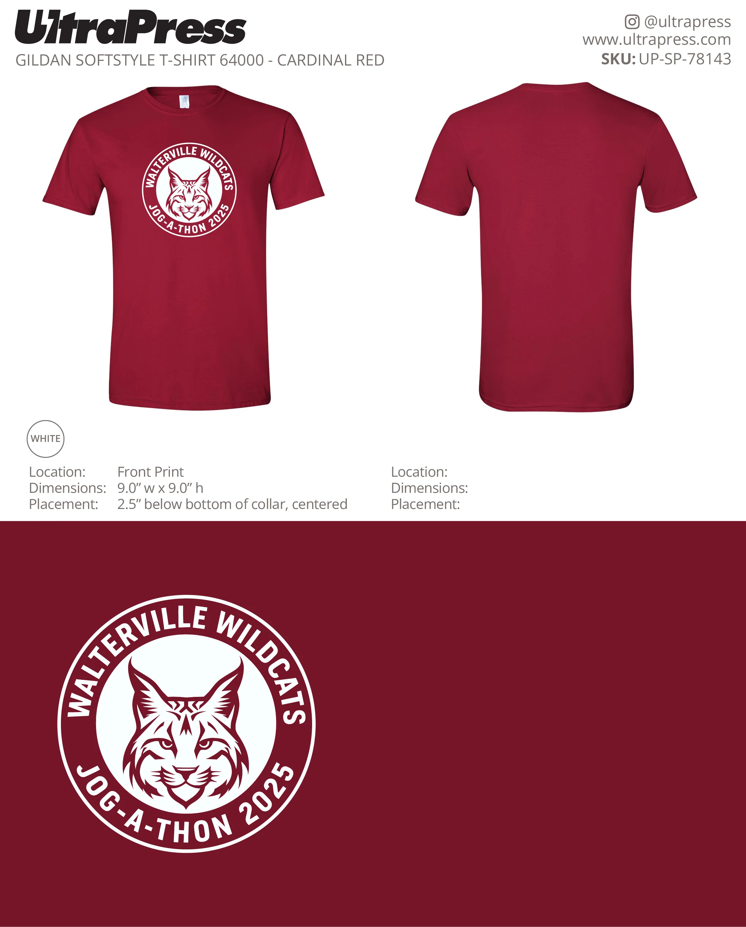 UP-SP-78143 Walterville Wildcats - Leslie Burwell 100 Min Qty (Bulk) - Image 7