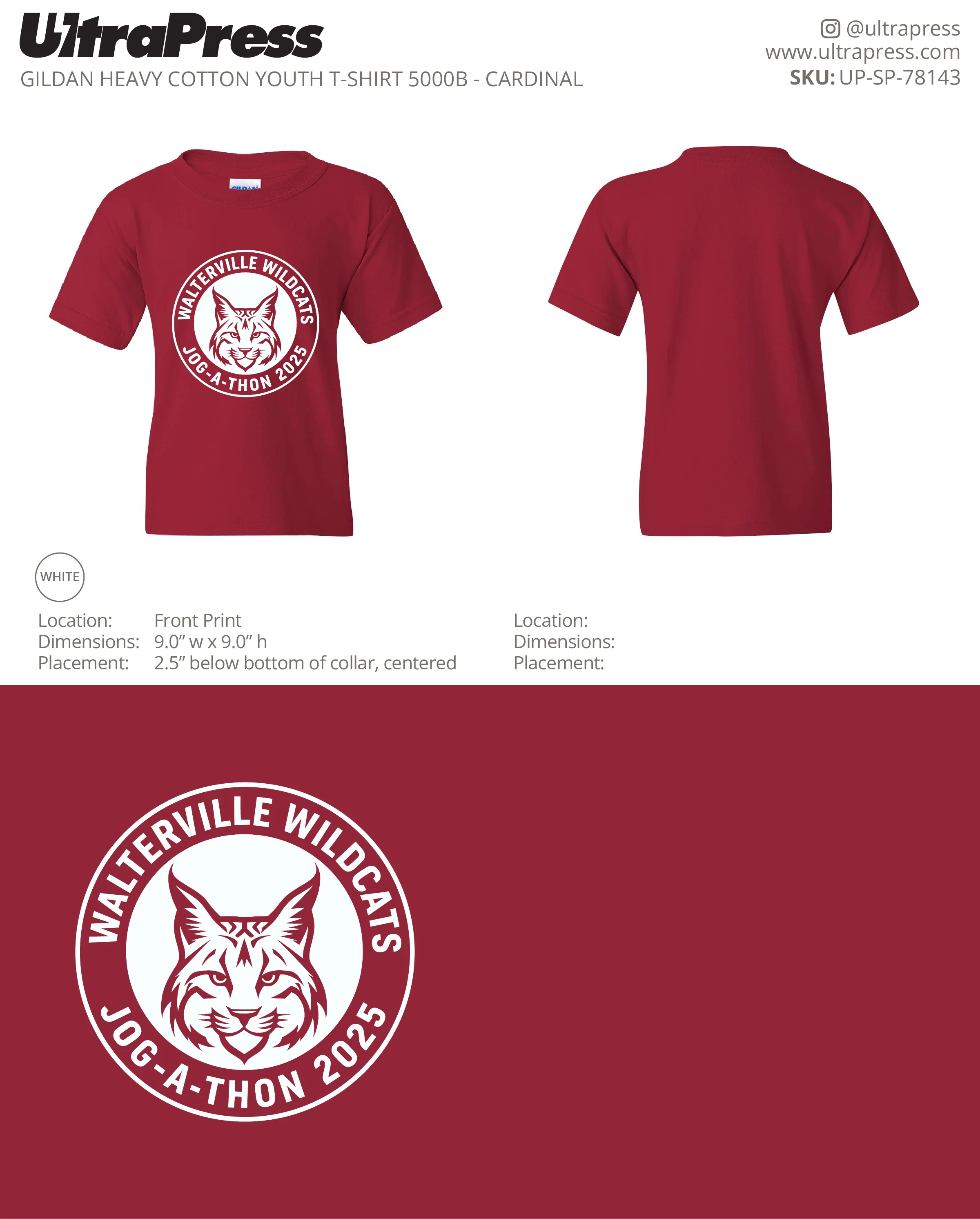 UP-SP-78143 Walterville Wildcats - Leslie Burwell 100 Min Qty (Bulk) - Image 8