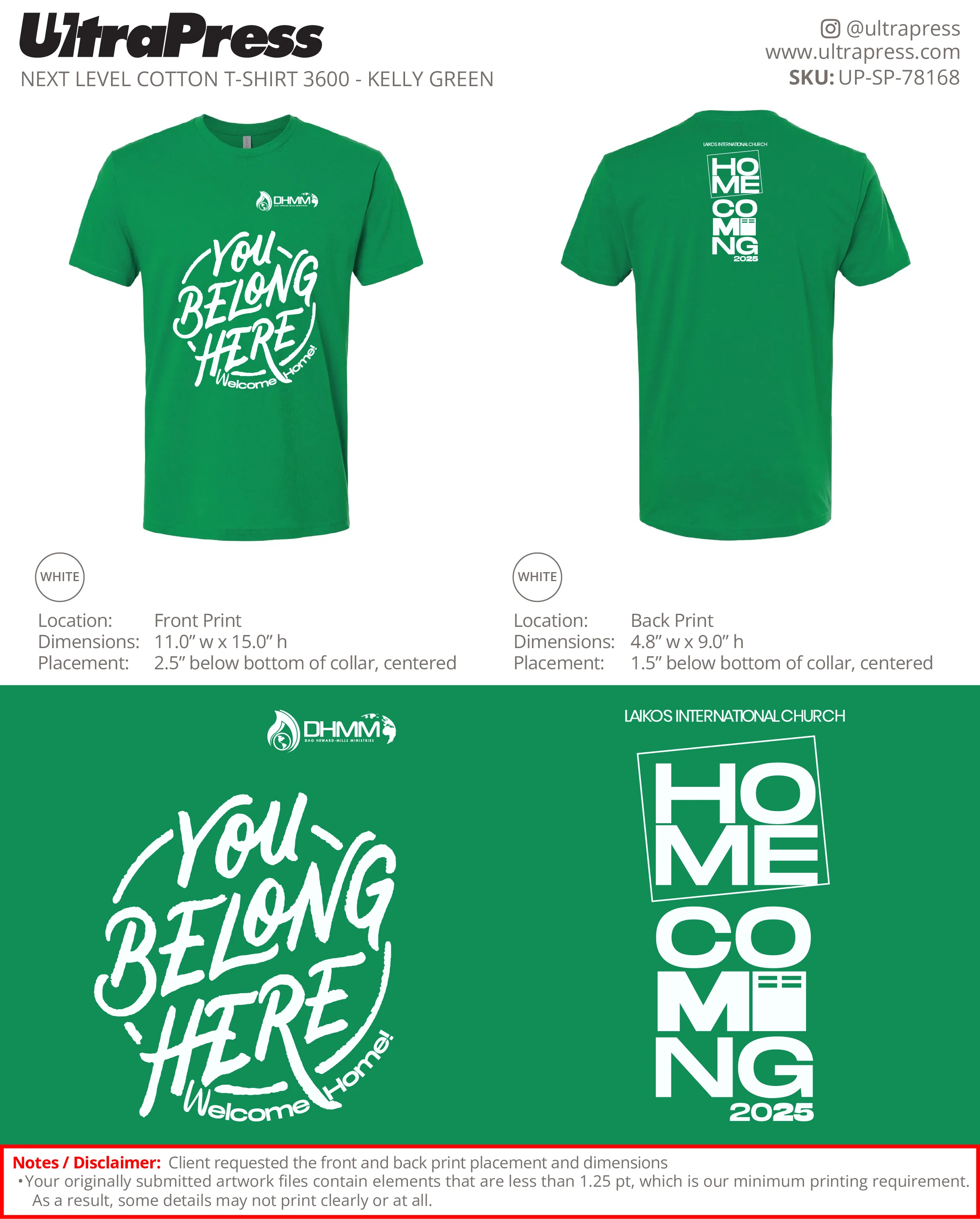 UP-SP-78168 You Belong Here Homecoming 2025 LAIKOS- Akwele Kiruja 100 Min Qty (Bulk) - Image 2