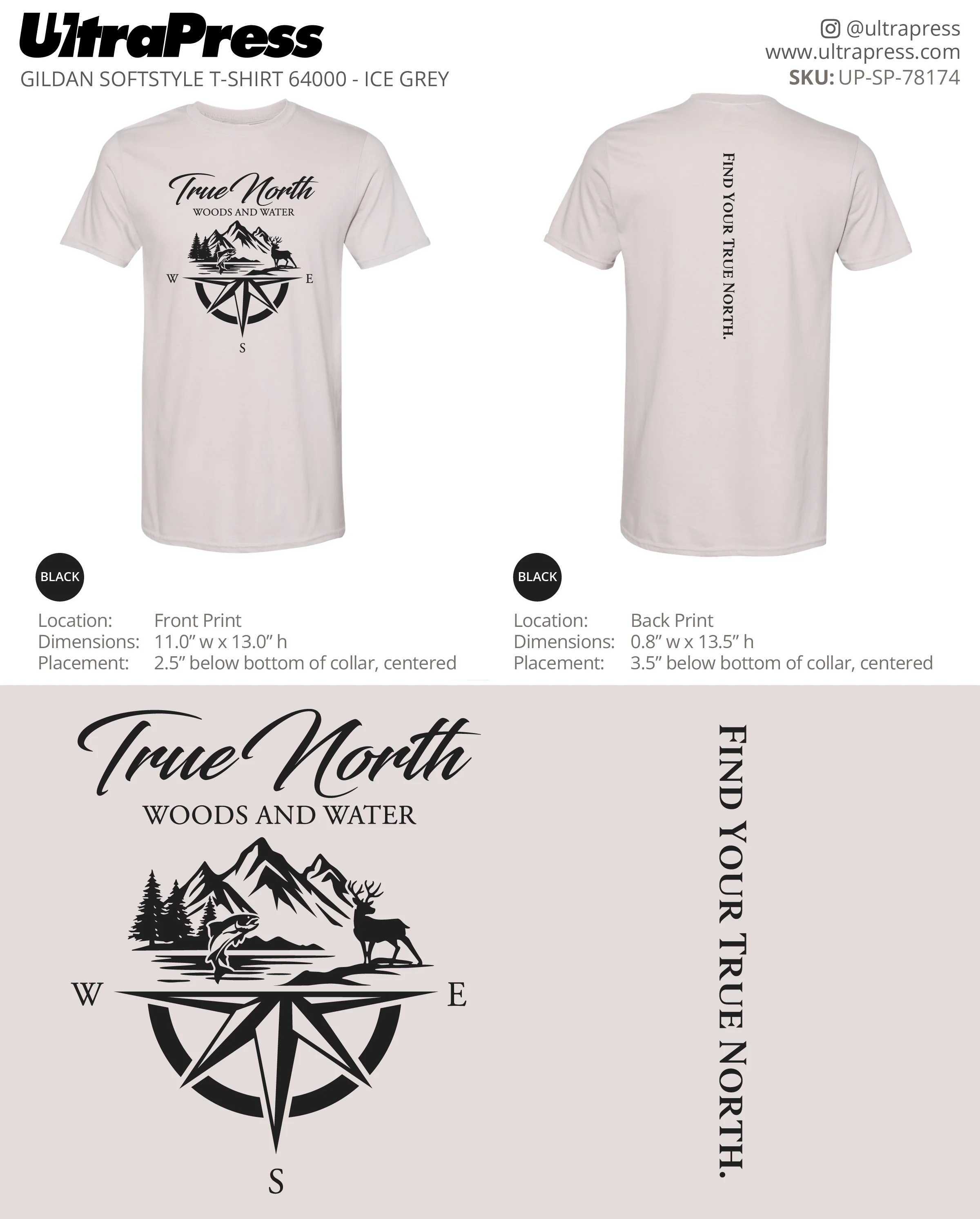 UP-SP-78174 True North (Black Logo) - Daniel Cowan 100 Min Qty (Bulk) - Image 3