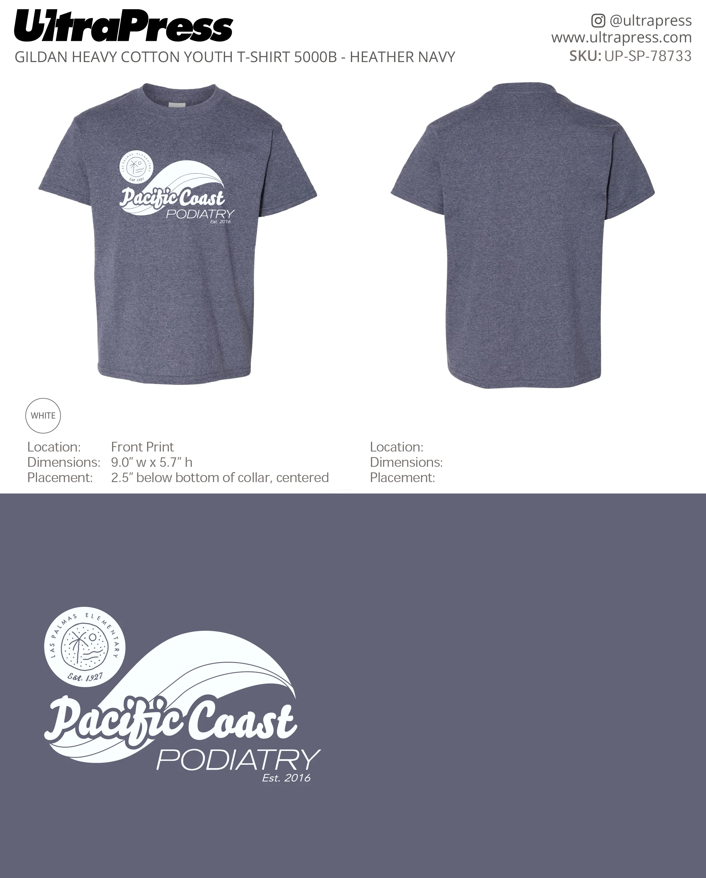 UP-SP-78733 Pacific Coast Podiatry Est. 2016 (Youth)- Clayton Johnsen 100 Min Qty (Bulk)