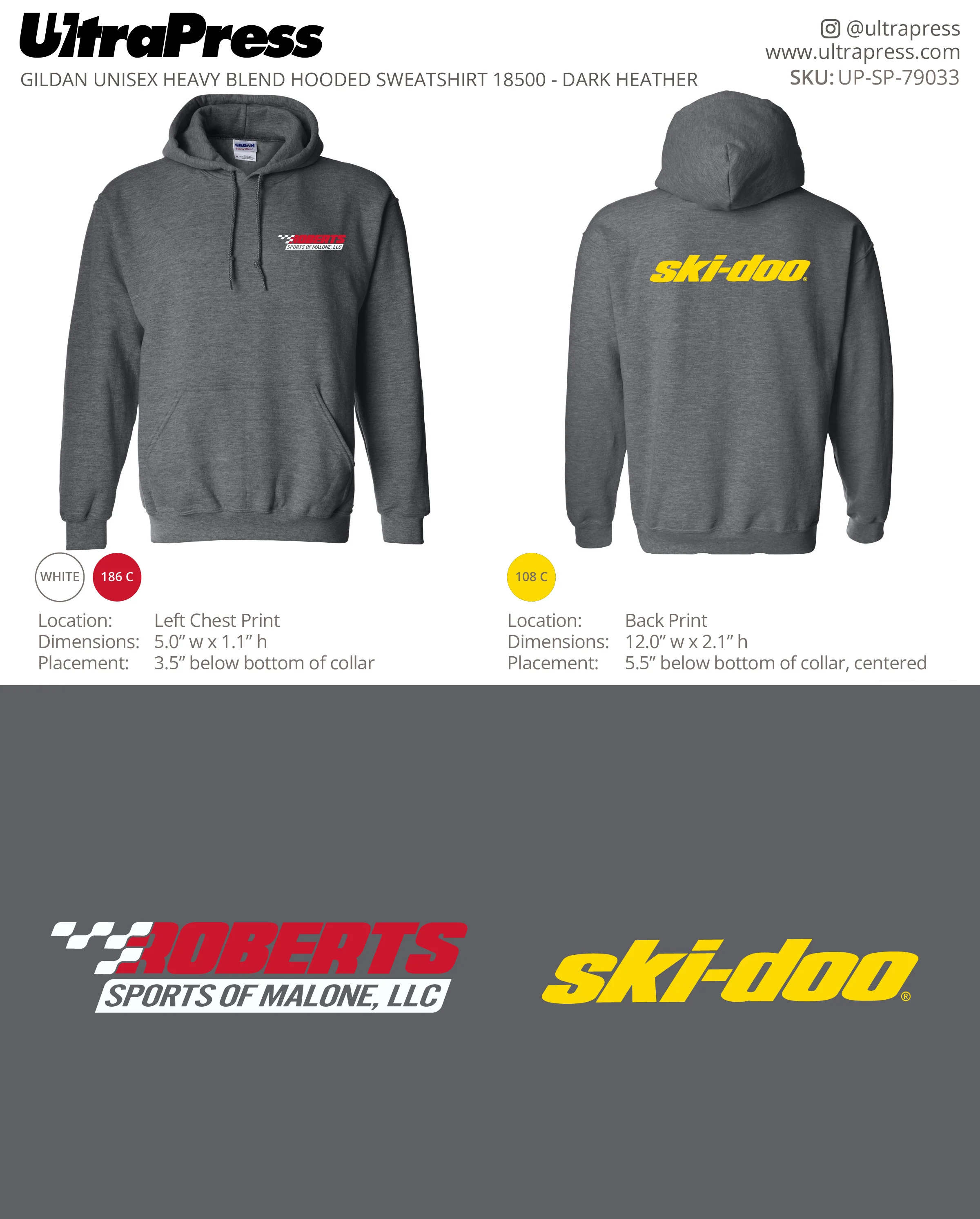 UP-SP-79033 Roberts Sports of Malone, LLC Hoodies - Pattie Hogan 50 Min Qty (Bulk) - Image 2