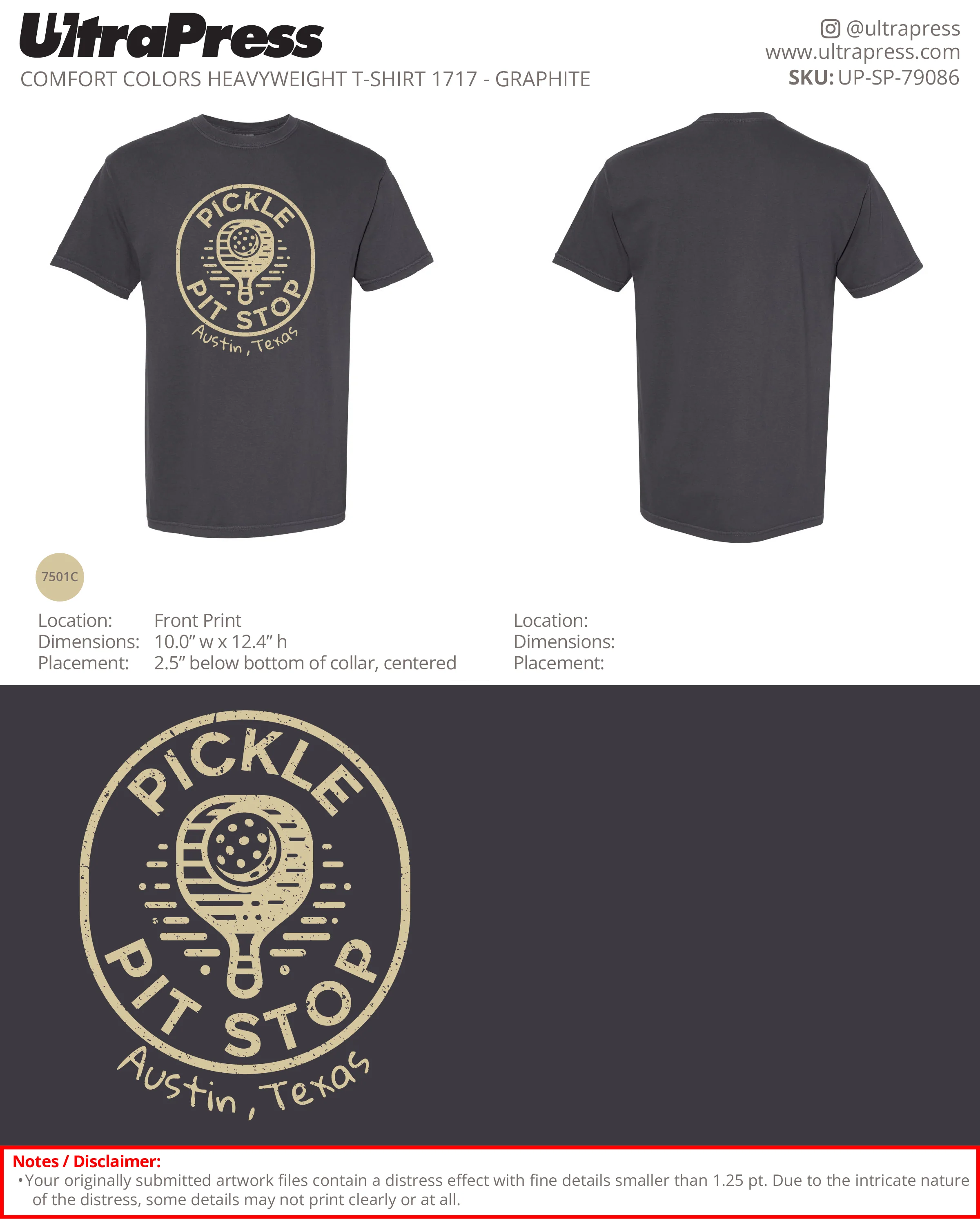 UP-SP-79086 Pickle Pit Stop Front Print 100 Min Qty (Bulk) - Image 2