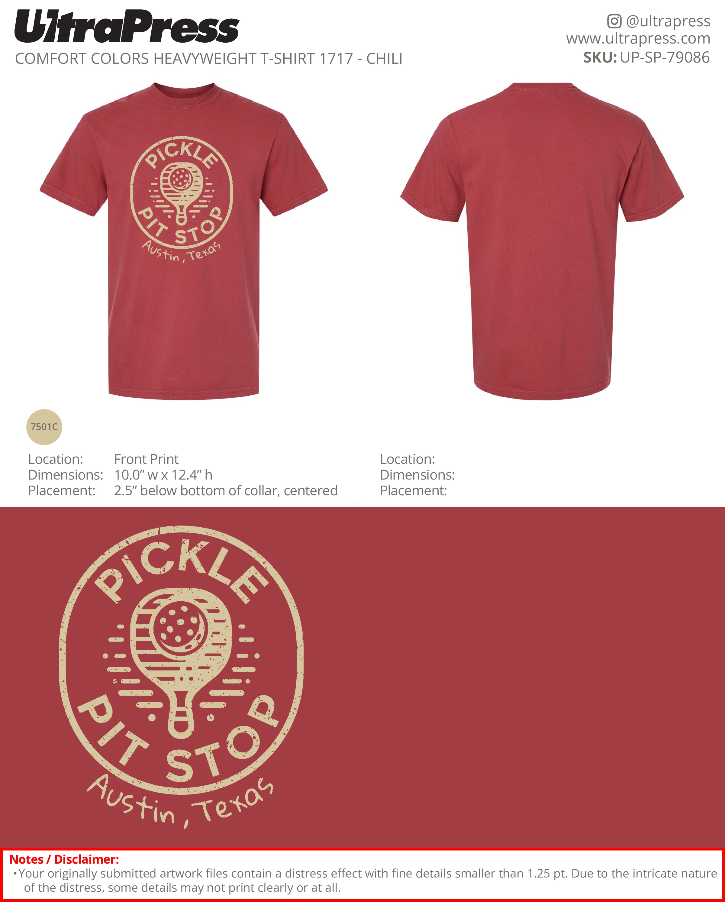 UP-SP-79086 Pickle Pit Stop Front Print 100 Min Qty (Bulk) - Image 4