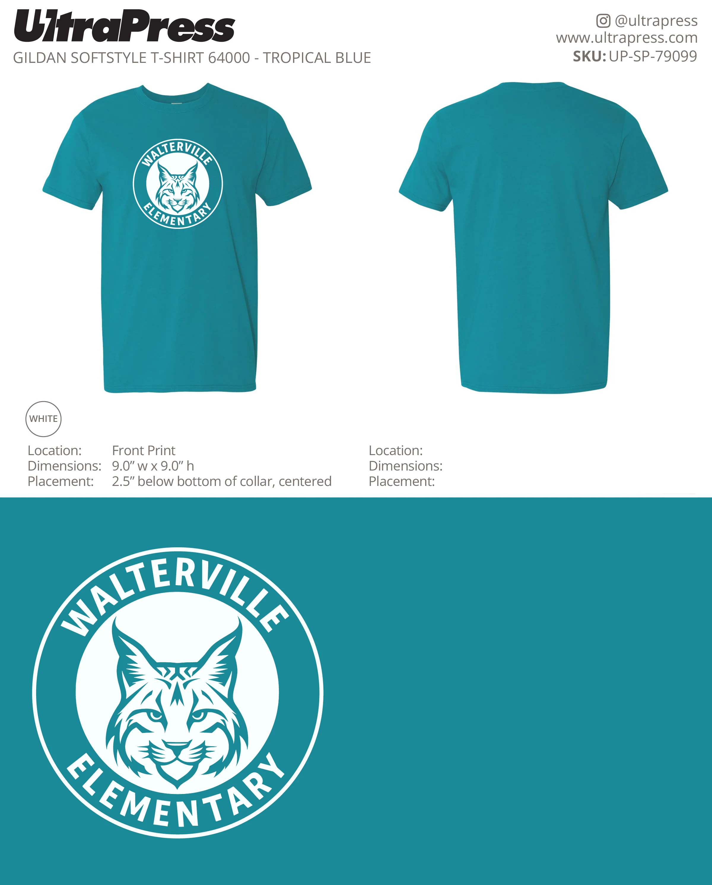 UP-SP-79099 Walterville Wildcats Logo - Leslie Burwell 100 Min Qty (Bulk) - Image 3