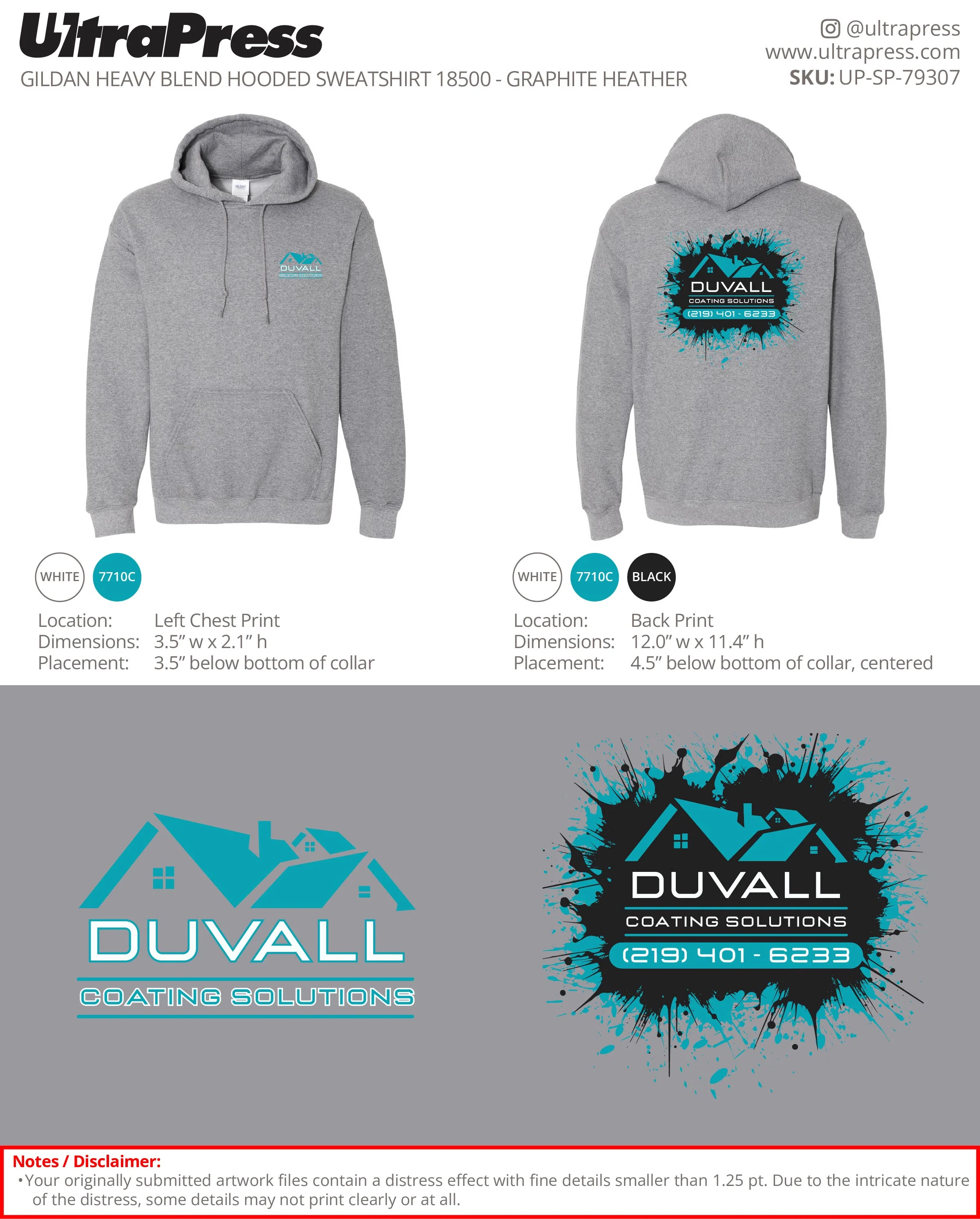 UP-SP-79307 DUVALL Coating Solutions Hoodies - Logan Duvall 50 Min Qty (Bulk) - Image 2
