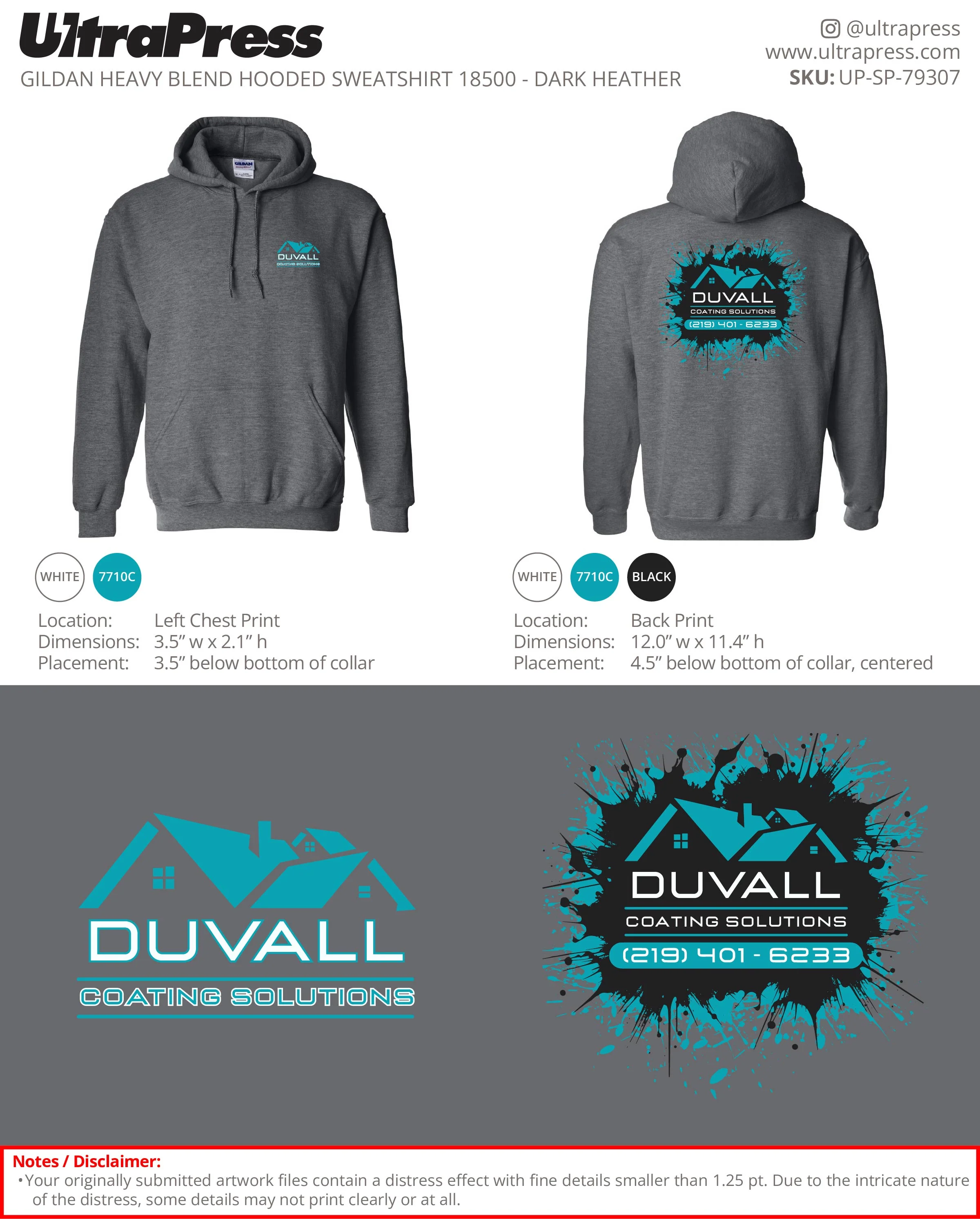 UP-SP-79307 DUVALL Coating Solutions Hoodies - Logan Duvall 50 Min Qty (Bulk) - Image 3