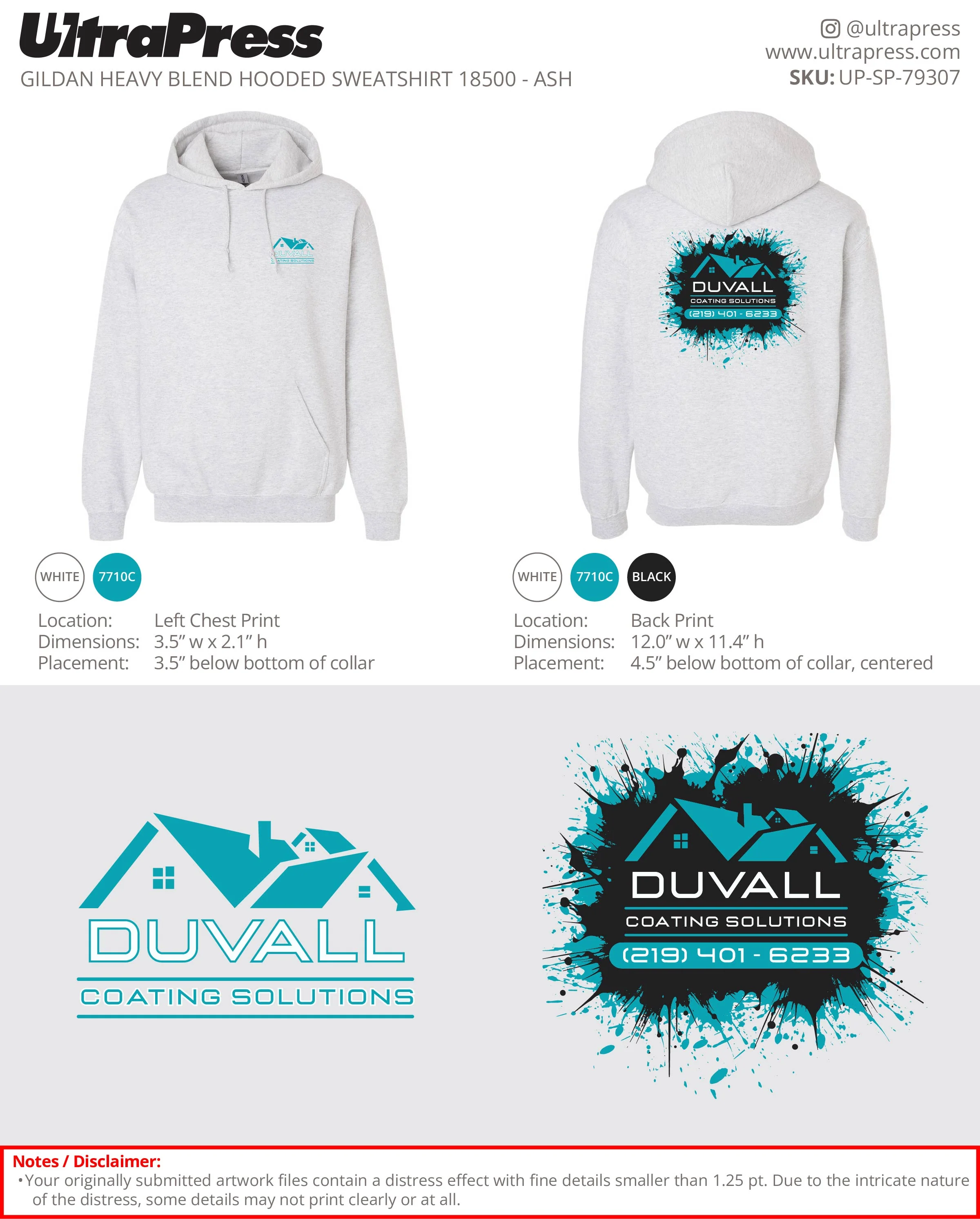 UP-SP-79307 DUVALL Coating Solutions Hoodies - Logan Duvall 50 Min Qty (Bulk) - Image 4