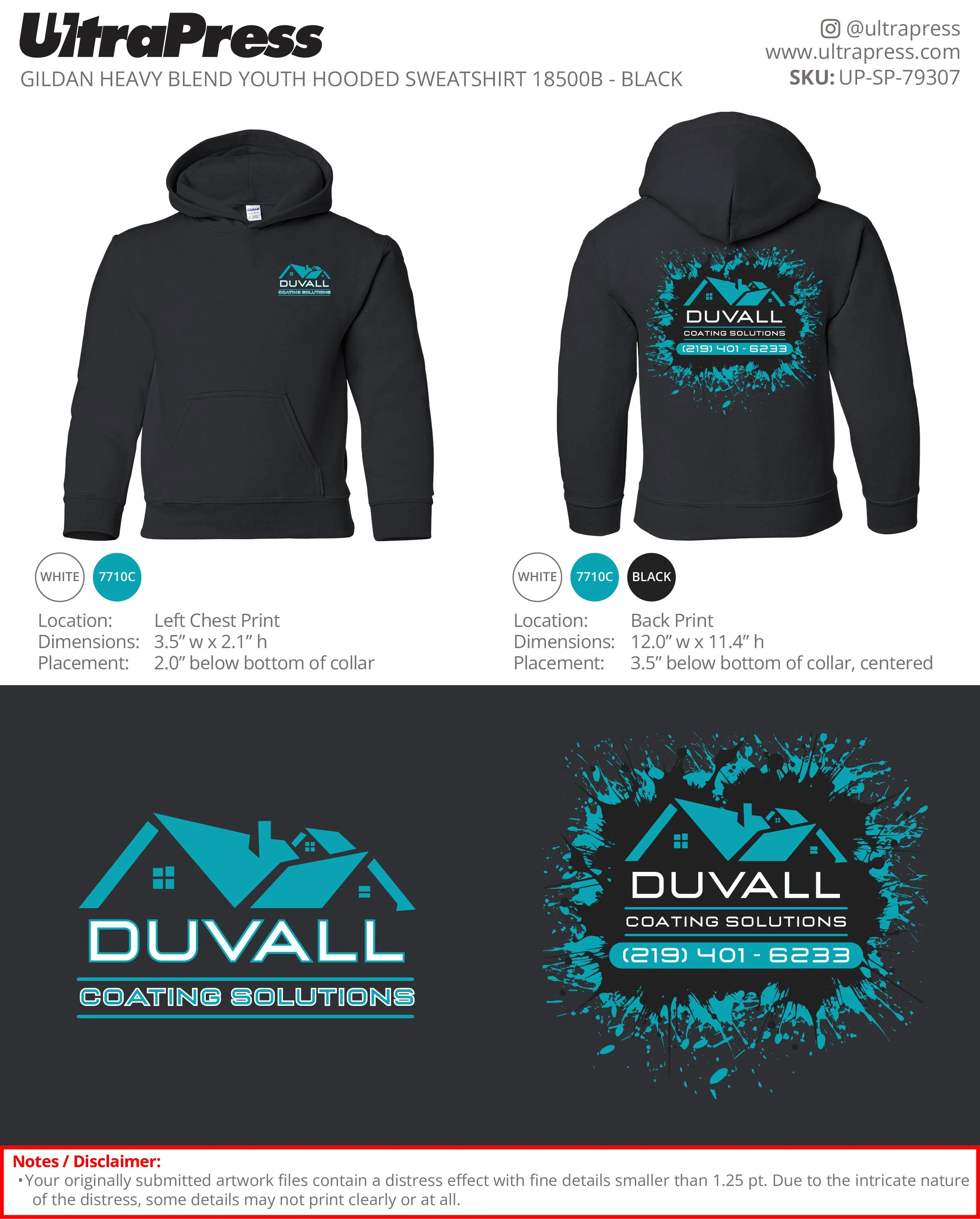 UP-SP-79307 DUVALL Coating Solutions Hoodies - Logan Duvall 50 Min Qty (Bulk) - Image 9