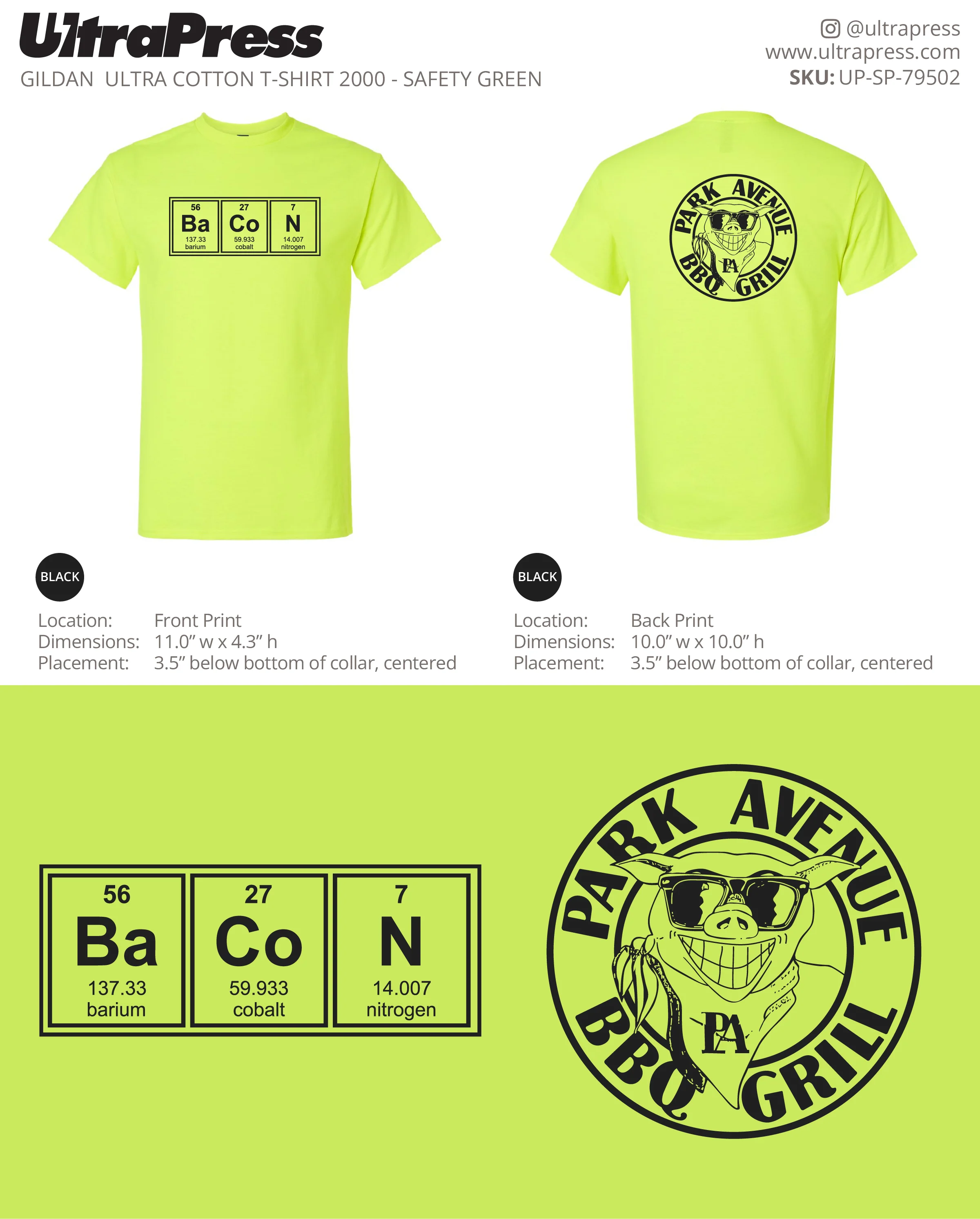 UP-SP-79502 Park Avenue BBQ Grill Shirts Black Ink - Dean Lavallee 100 Min Qty (Bulk) - Image 2