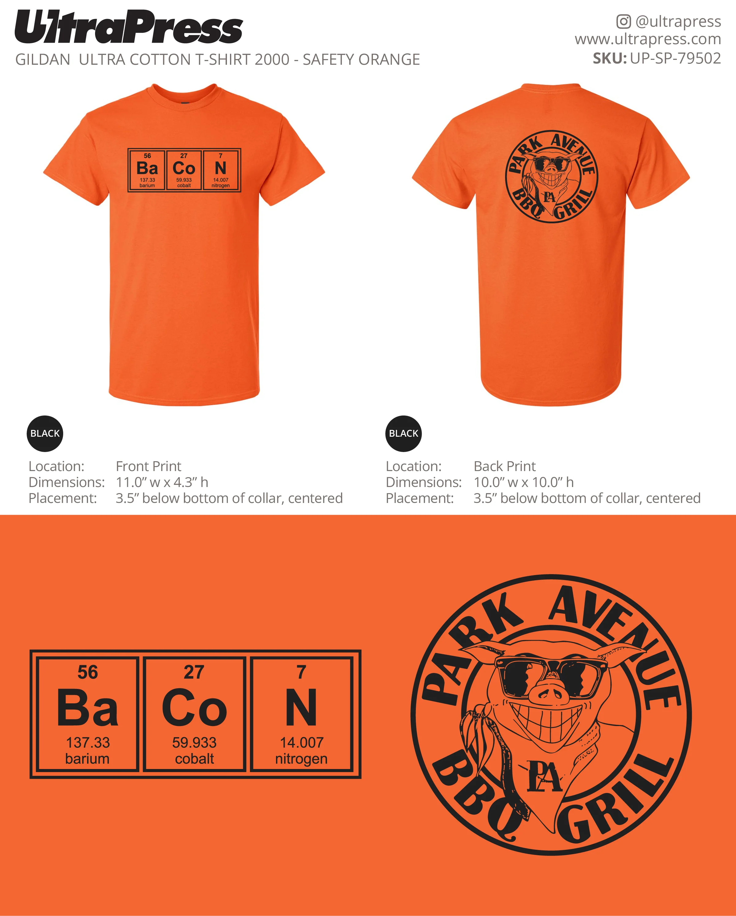 UP-SP-79502 Park Avenue BBQ Grill Shirts Black Ink - Dean Lavallee 100 Min Qty (Bulk) - Image 3