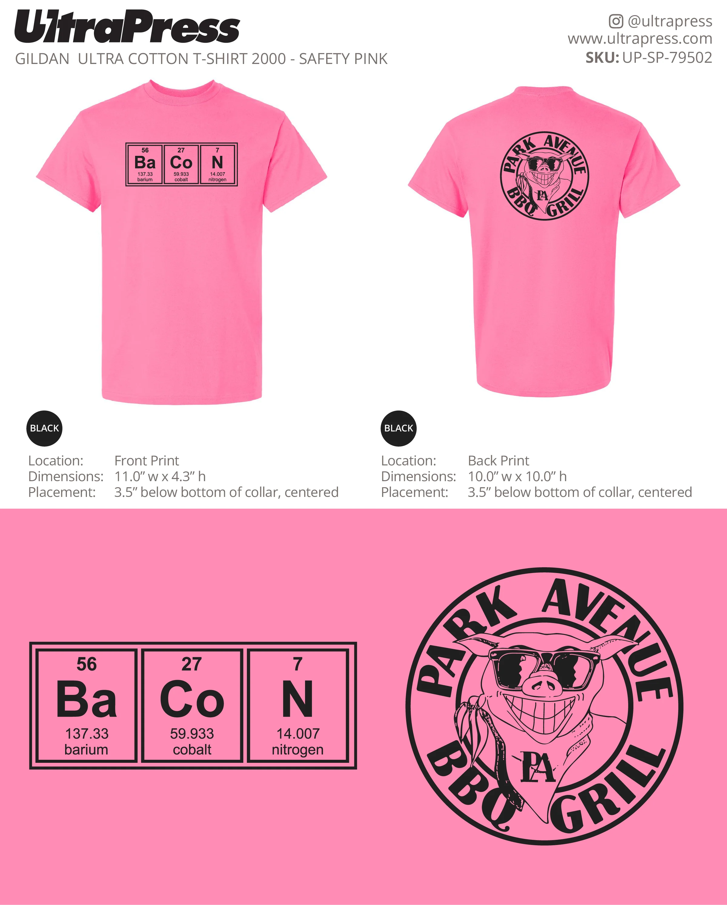 UP-SP-79502 Park Avenue BBQ Grill Shirts Black Ink - Dean Lavallee 100 Min Qty (Bulk) - Image 4